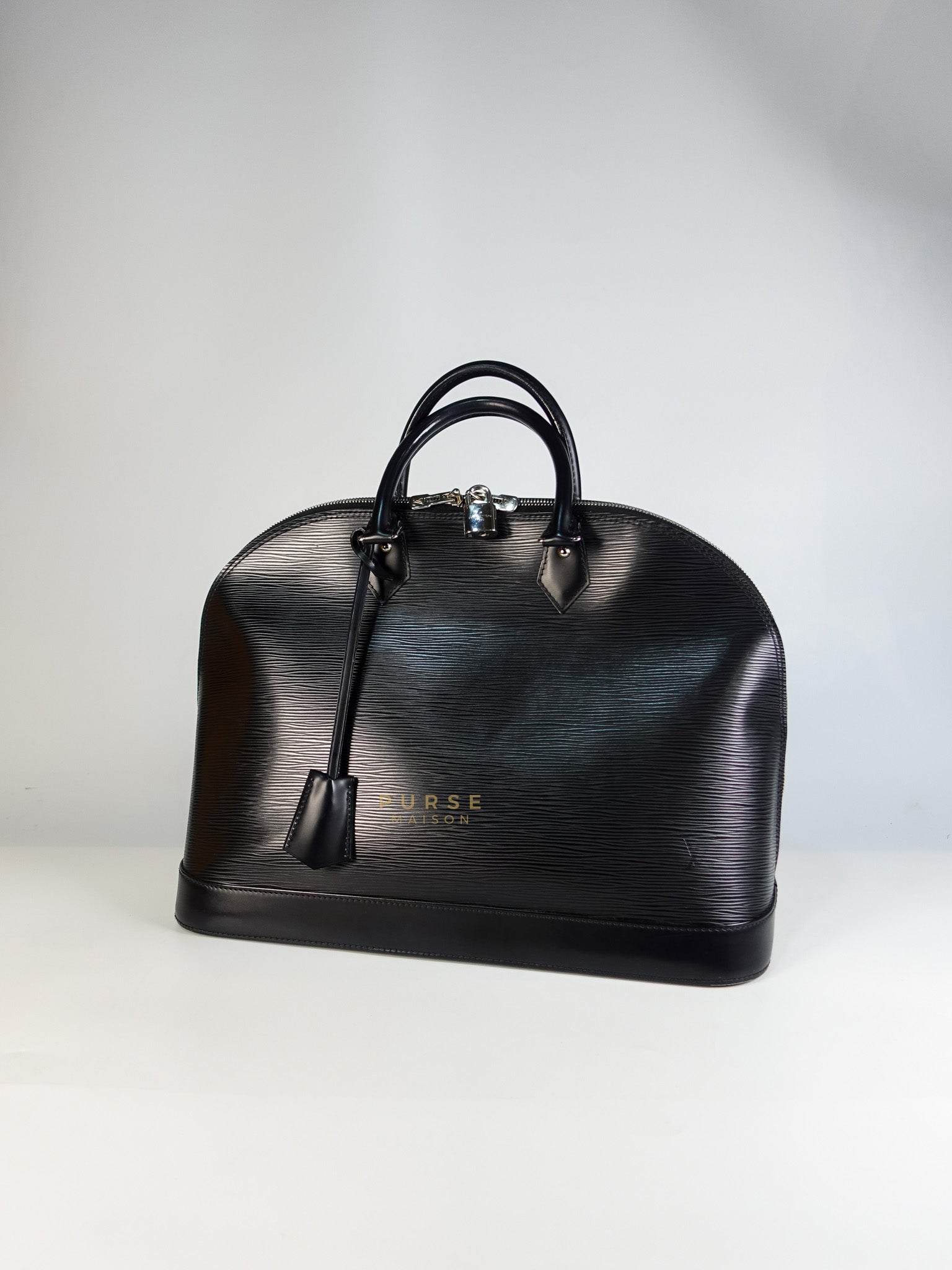Alma GM in Black Epi Leather Microchip | Purse Maison Luxury Bags Shop