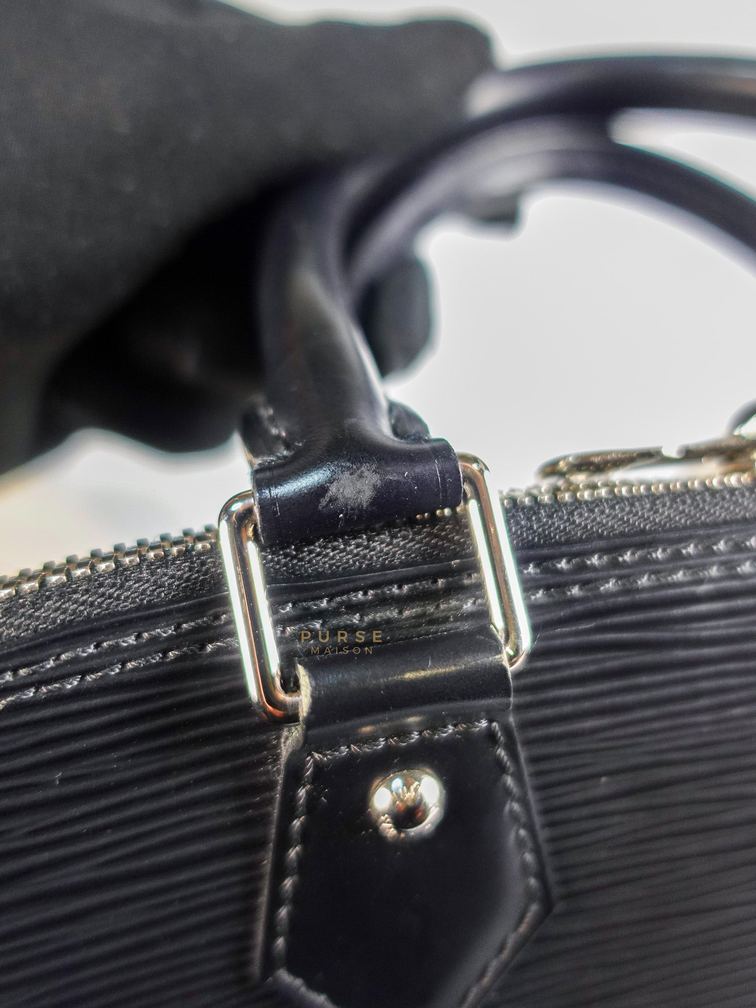 Alma GM in Black Epi Leather Microchip | Purse Maison Luxury Bags Shop