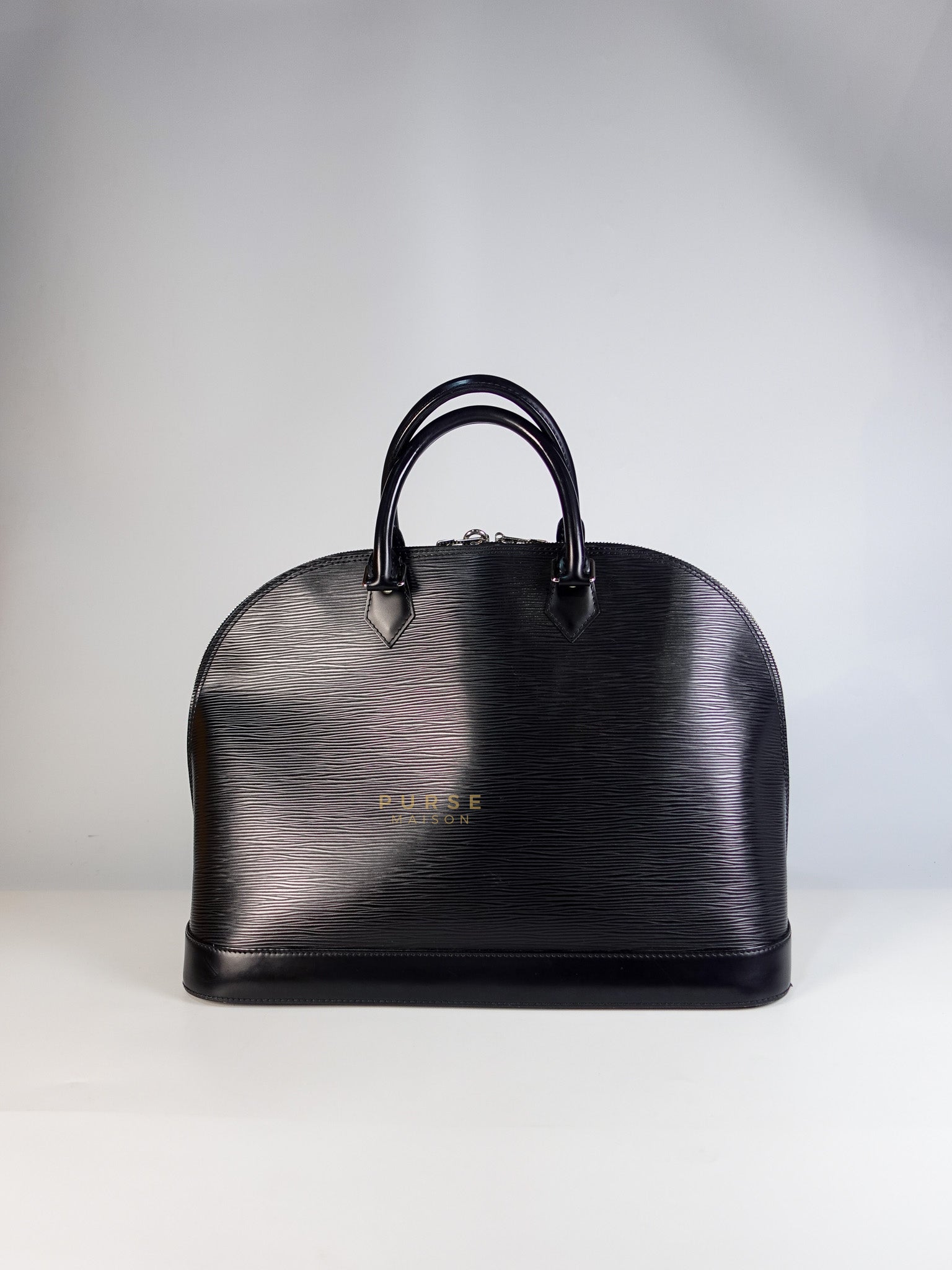 Alma GM in Black Epi Leather Microchip | Purse Maison Luxury Bags Shop