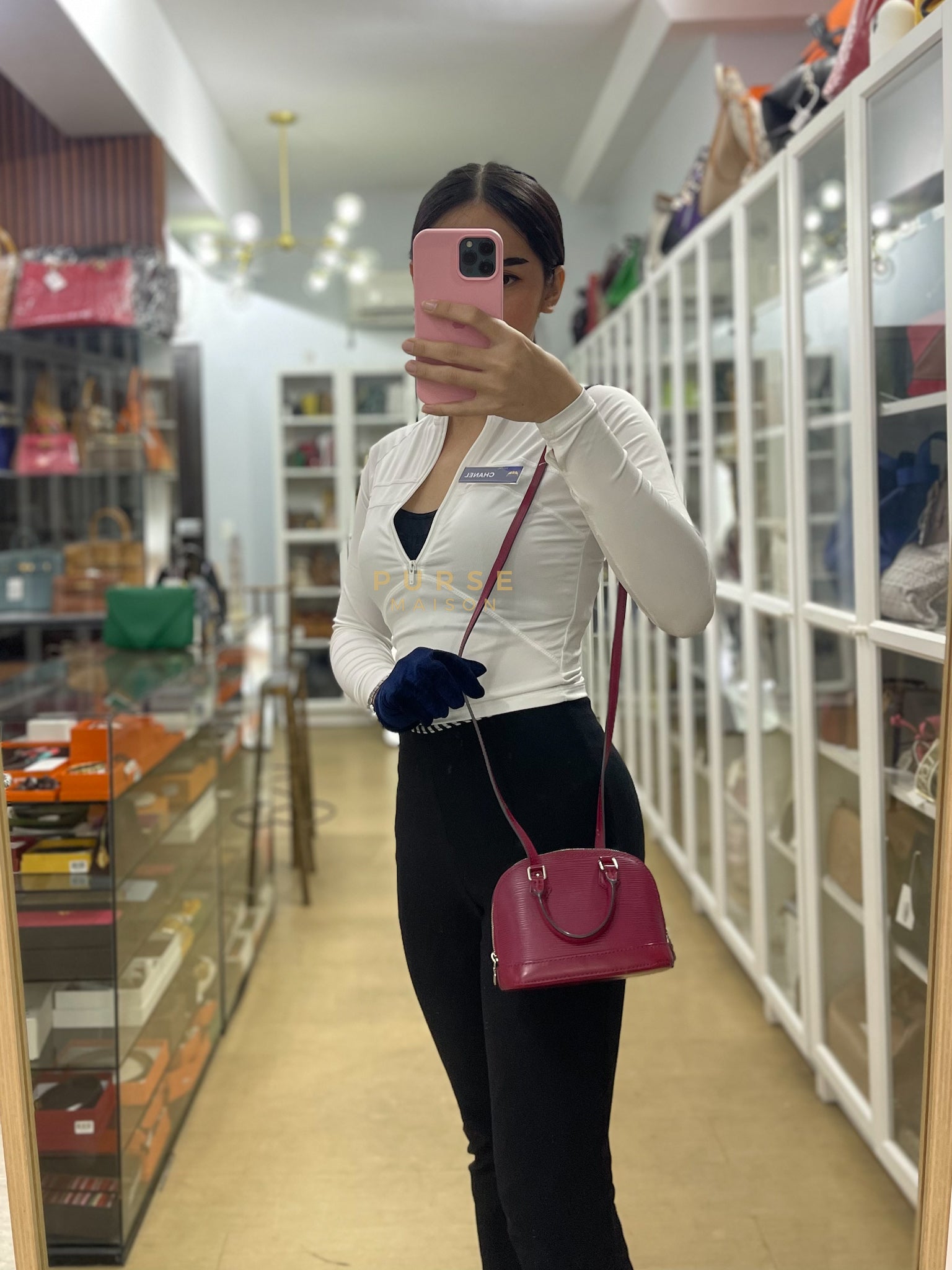 Alma Mini Red in Epi Leather (Date Code: SN4125) | Purse Maison Luxury Bags Shop