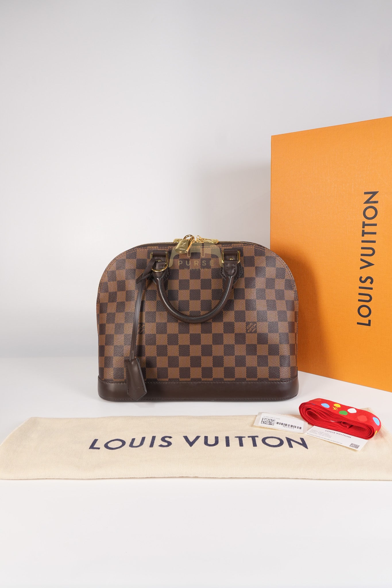 Alma PM in Damier Ebene Canvas (No Strap) (Microchip) | Purse Maison Luxury Bags Shop