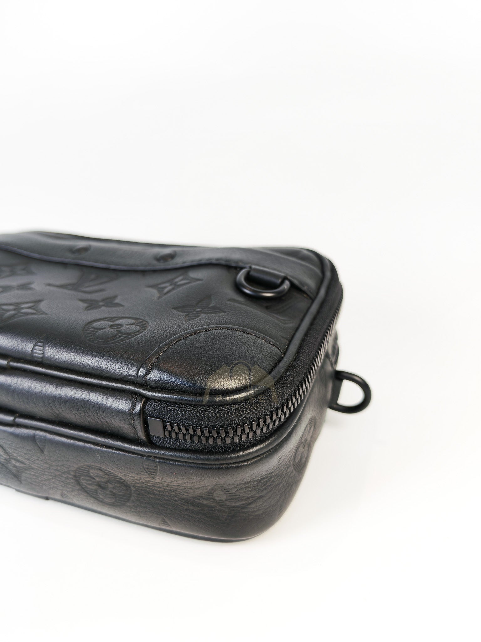 Alpha Wearable Wallet in Black Monogram Leather(Microchip) | Purse Maison Luxury Bags Shop