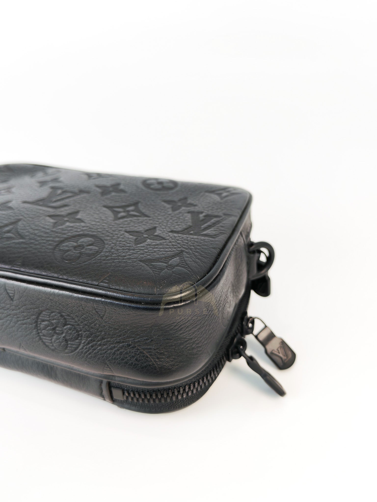 Alpha Wearable Wallet in Black Monogram Leather(Microchip) | Purse Maison Luxury Bags Shop
