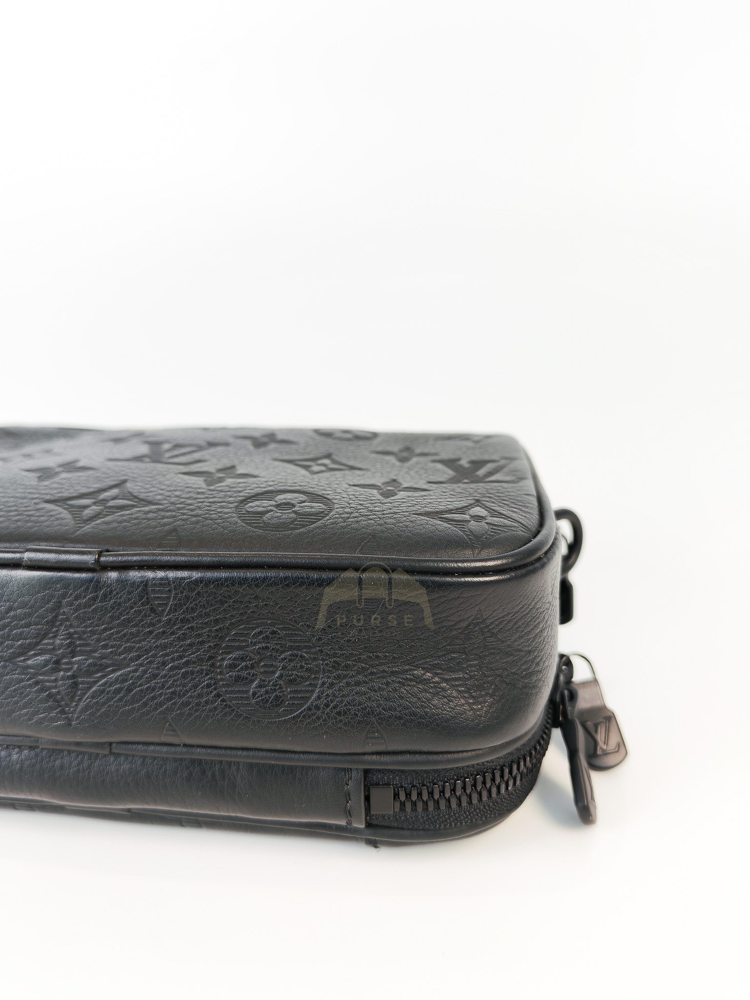 Alpha Wearable Wallet in Black Monogram Leather(Microchip) | Purse Maison Luxury Bags Shop