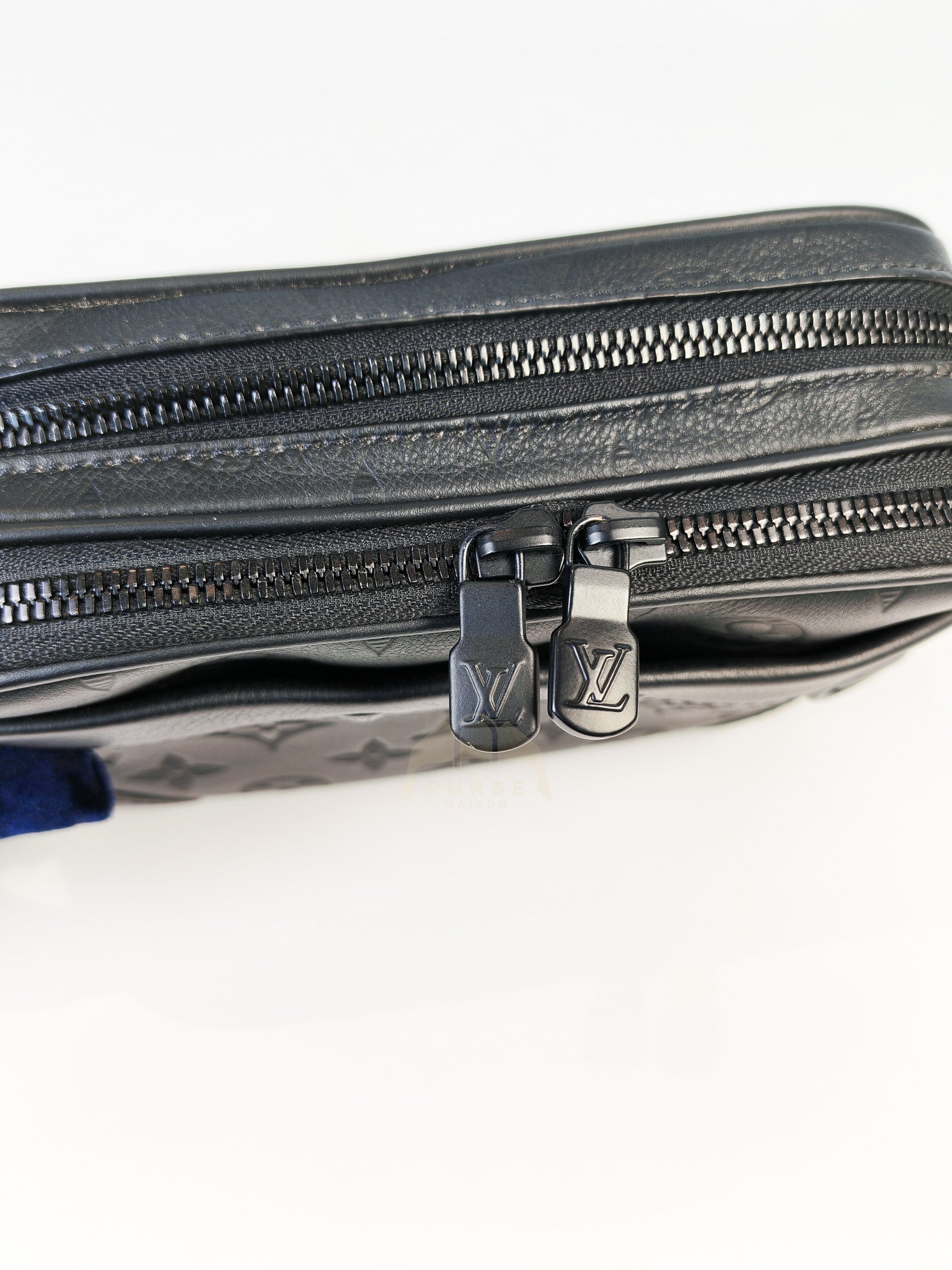 Alpha Wearable Wallet in Black Monogram Leather(Microchip) | Purse Maison Luxury Bags Shop