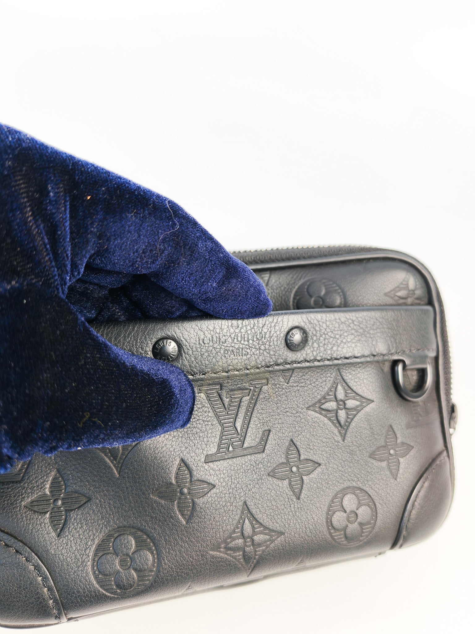 Alpha Wearable Wallet in Black Monogram Leather(Microchip) | Purse Maison Luxury Bags Shop