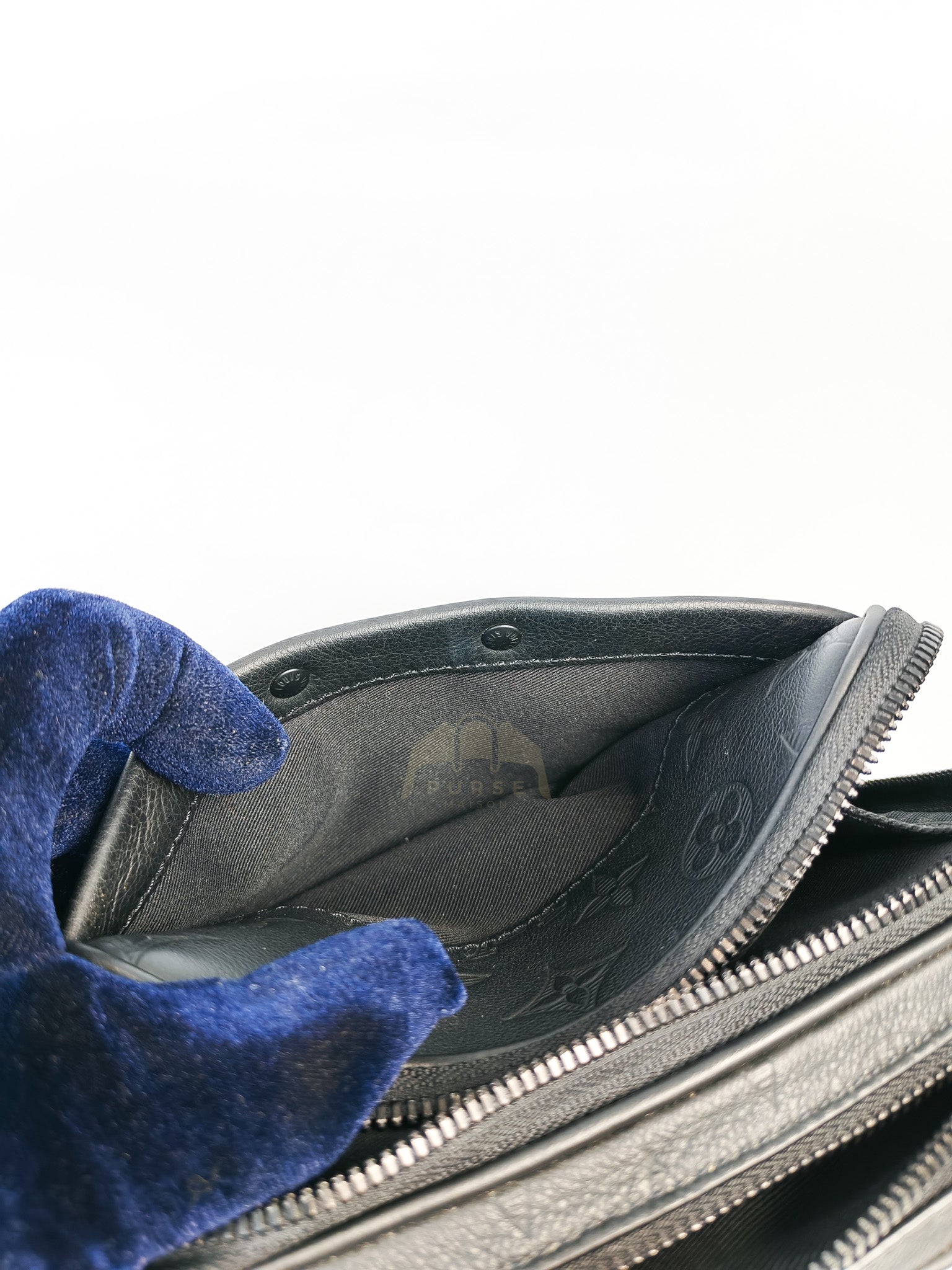 Alpha Wearable Wallet in Black Monogram Leather(Microchip) | Purse Maison Luxury Bags Shop