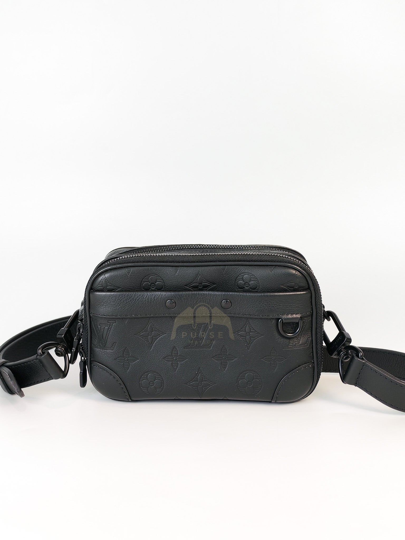 Alpha Wearable Wallet in Black Monogram Leather(Microchip) | Purse Maison Luxury Bags Shop