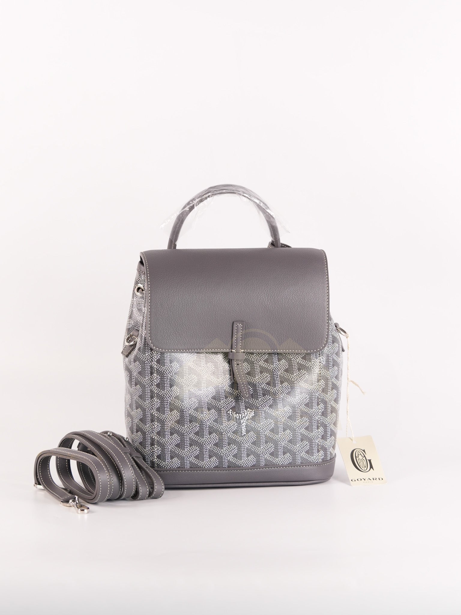 Alpin Mini Gray in Goyardine Canvas Backpack | Purse Maison Luxury Bags Shop