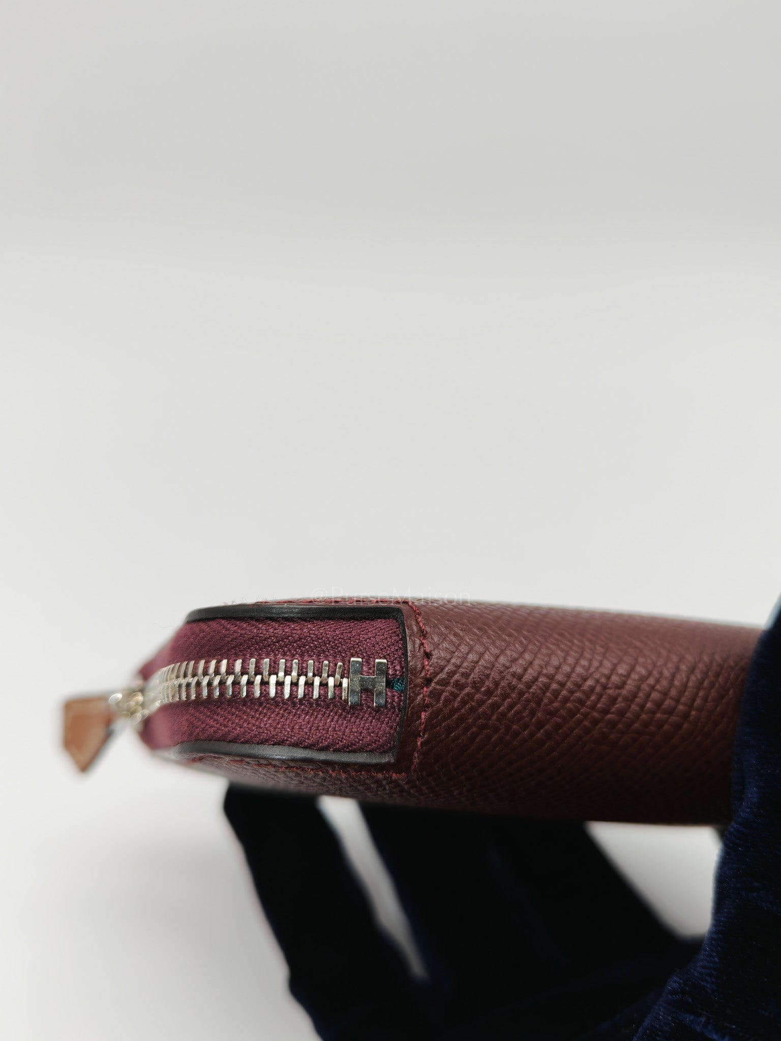 Silk'In Compact Wallet in Burgundy Epsom Leather & Palladium Hardware Stamp A (2017)