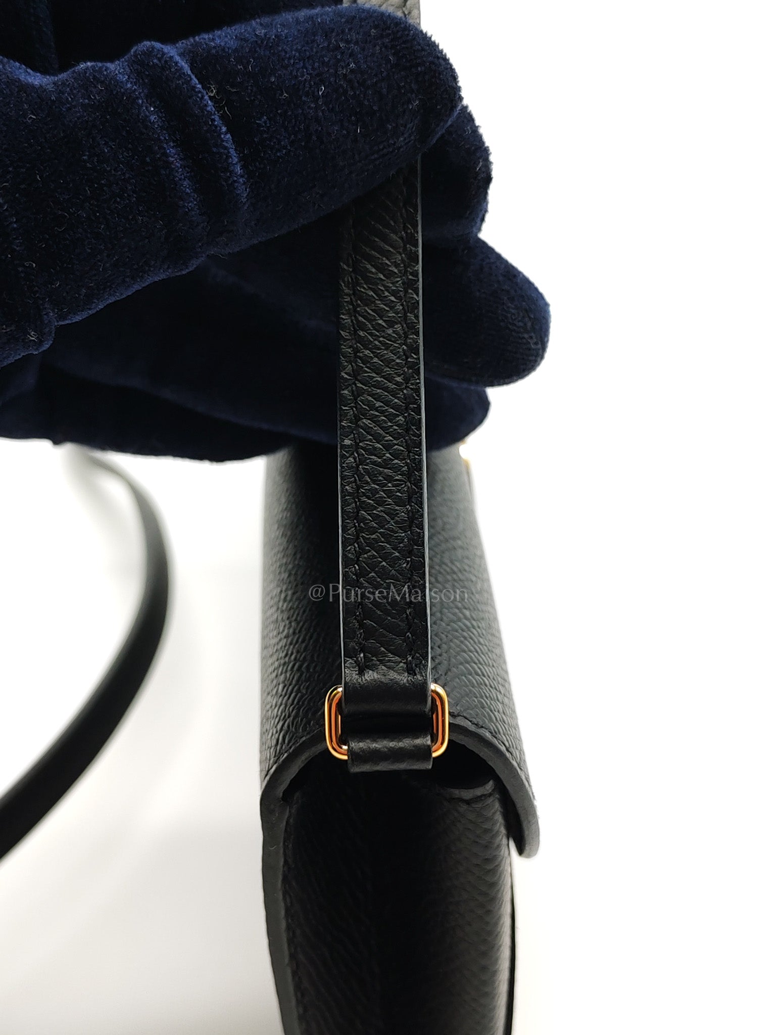 Maillon To Go in Black Epsom Leather & So Black/Gold Hardware Stamp W (2024)