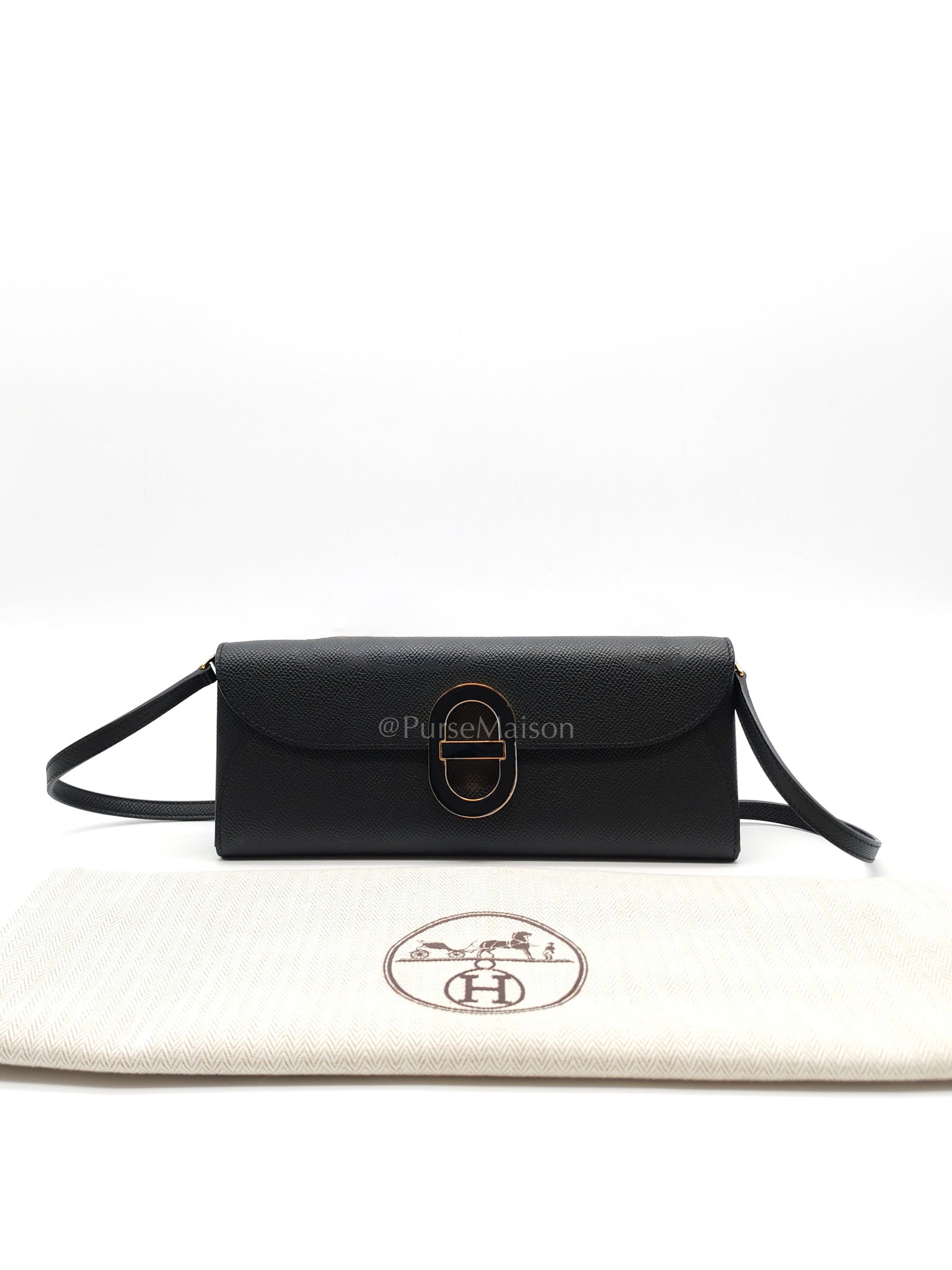 Maillon To Go in Black Epsom Leather & So Black/Gold Hardware Stamp W (2024)