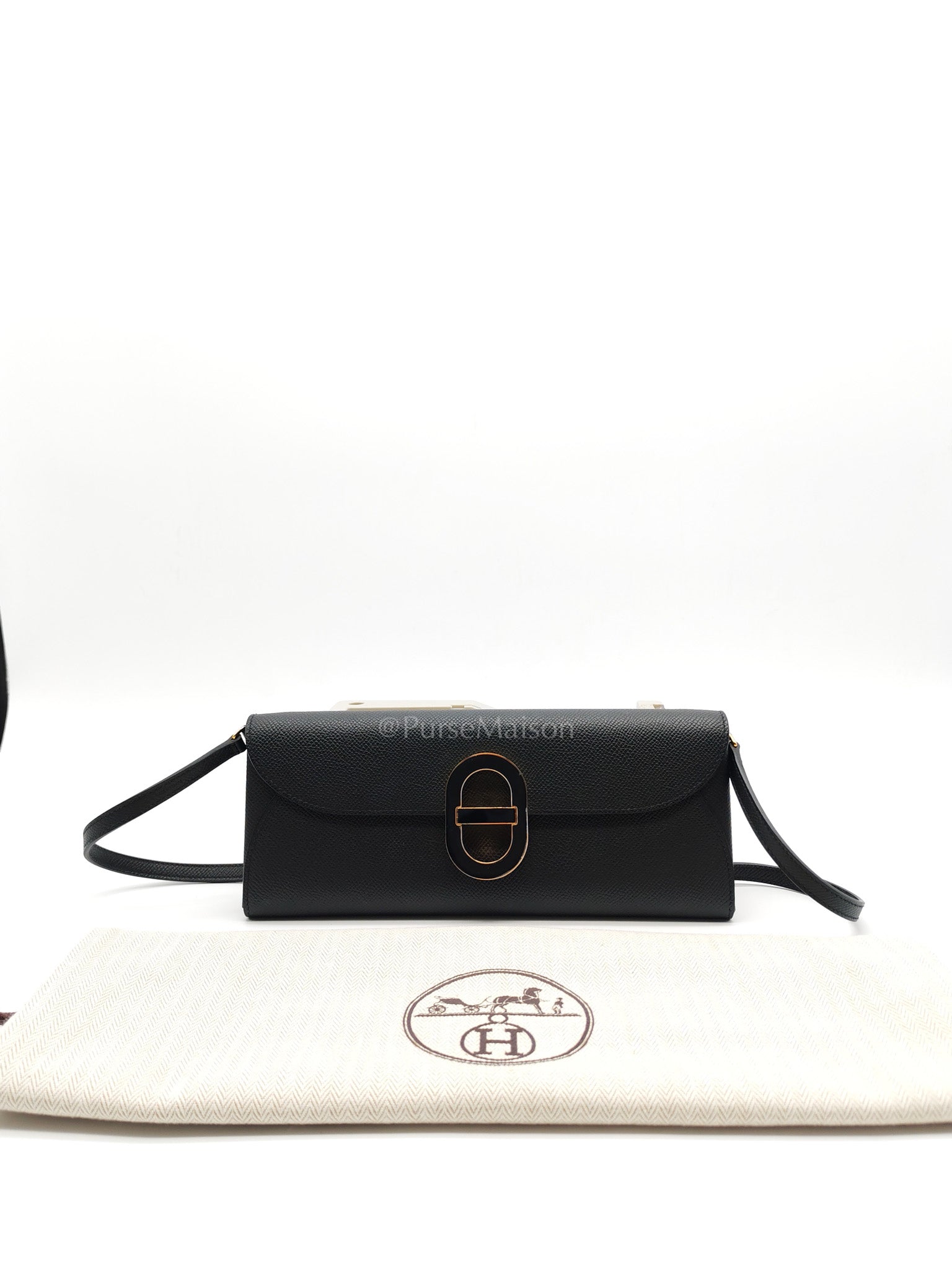 Maillon To Go in Black Epsom Leather & So Black/Gold Hardware Stamp W (2024)