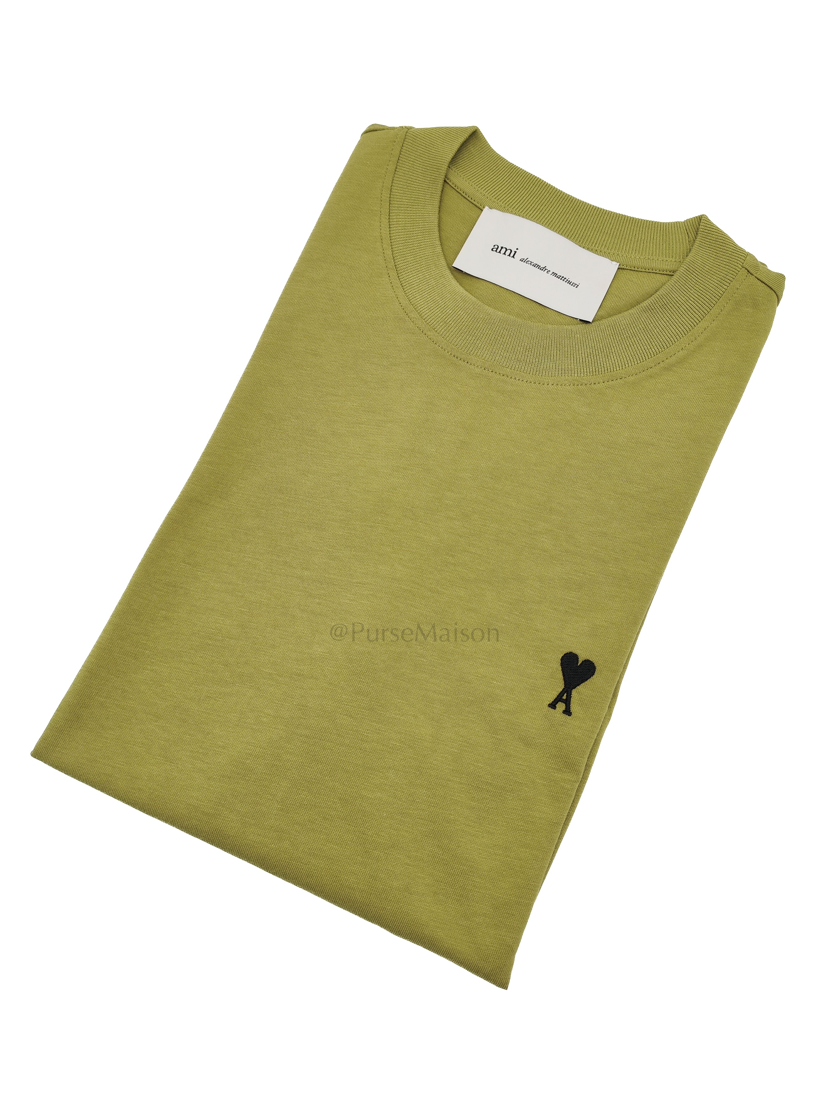 Ami De Coeur Cotton T-Shirt in Avocado Size Small | Purse Maison Luxury Bags Shop