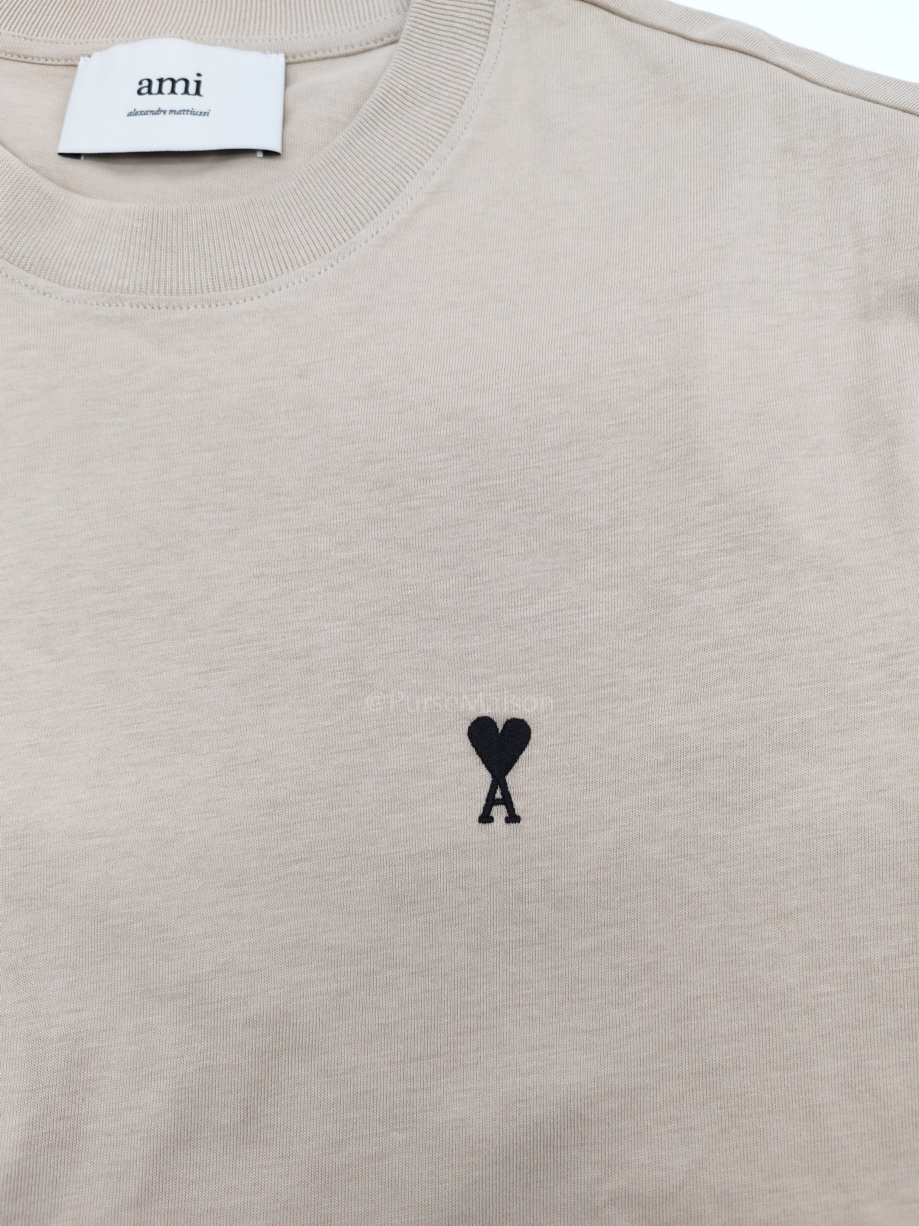 Ami De Coeur Cotton T-Shirt in Beige Size Small | Purse Maison Luxury Bags Shop