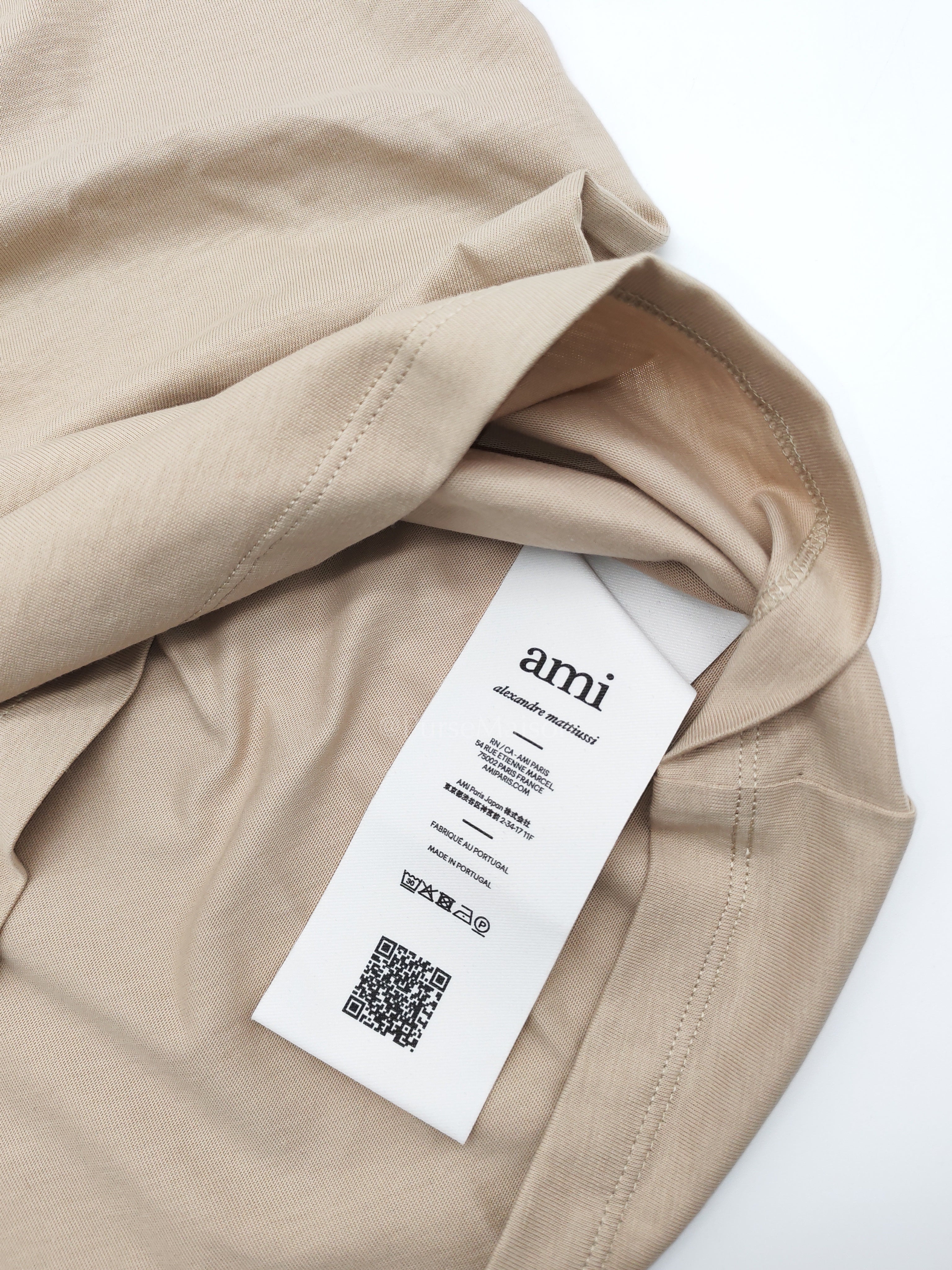 Ami De Coeur Cotton T-Shirt in Beige Size Small | Purse Maison Luxury Bags Shop