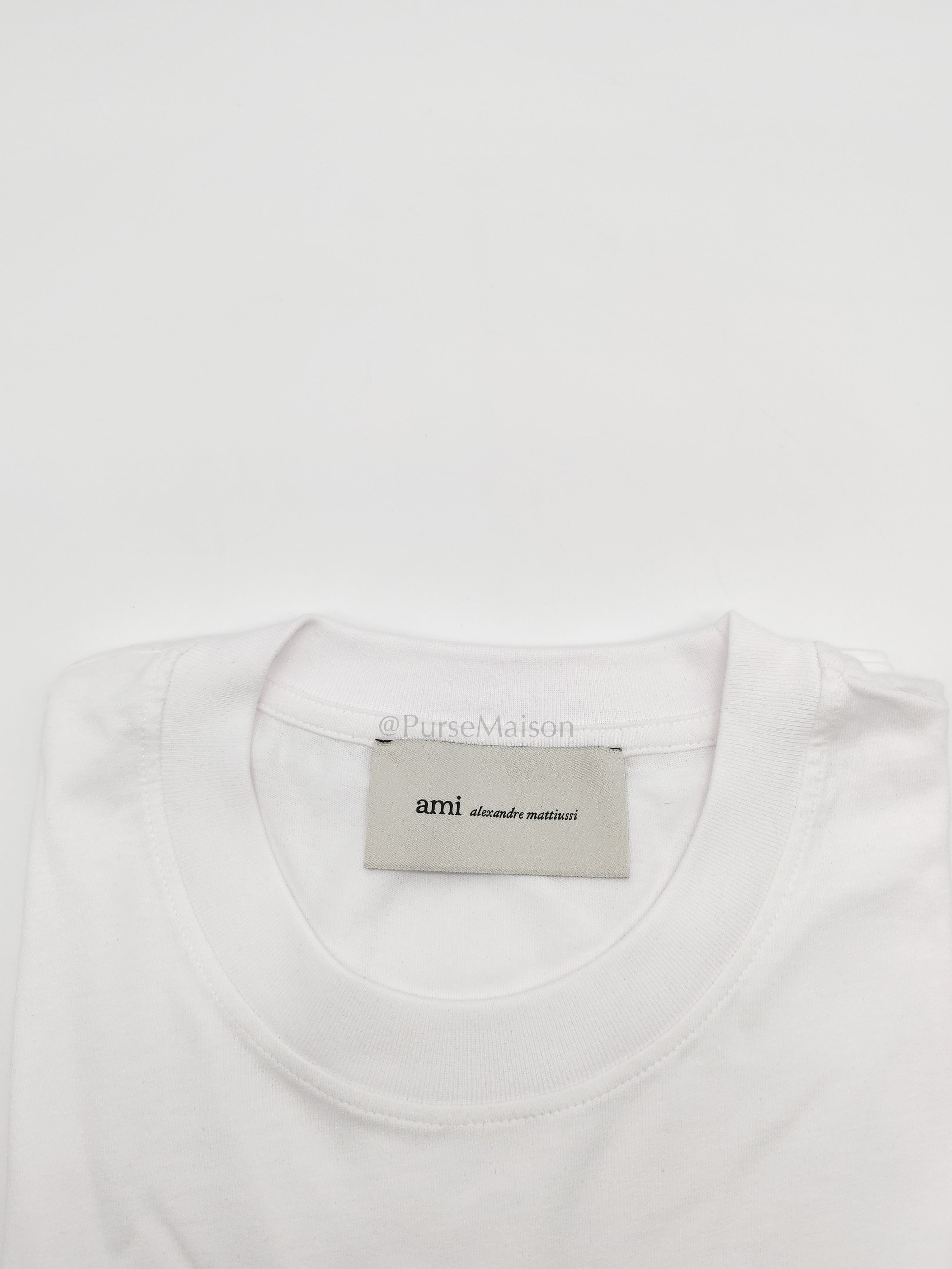 Ami De Coeur Cotton T-Shirt in White Size Large | Purse Maison Luxury Bags Shop