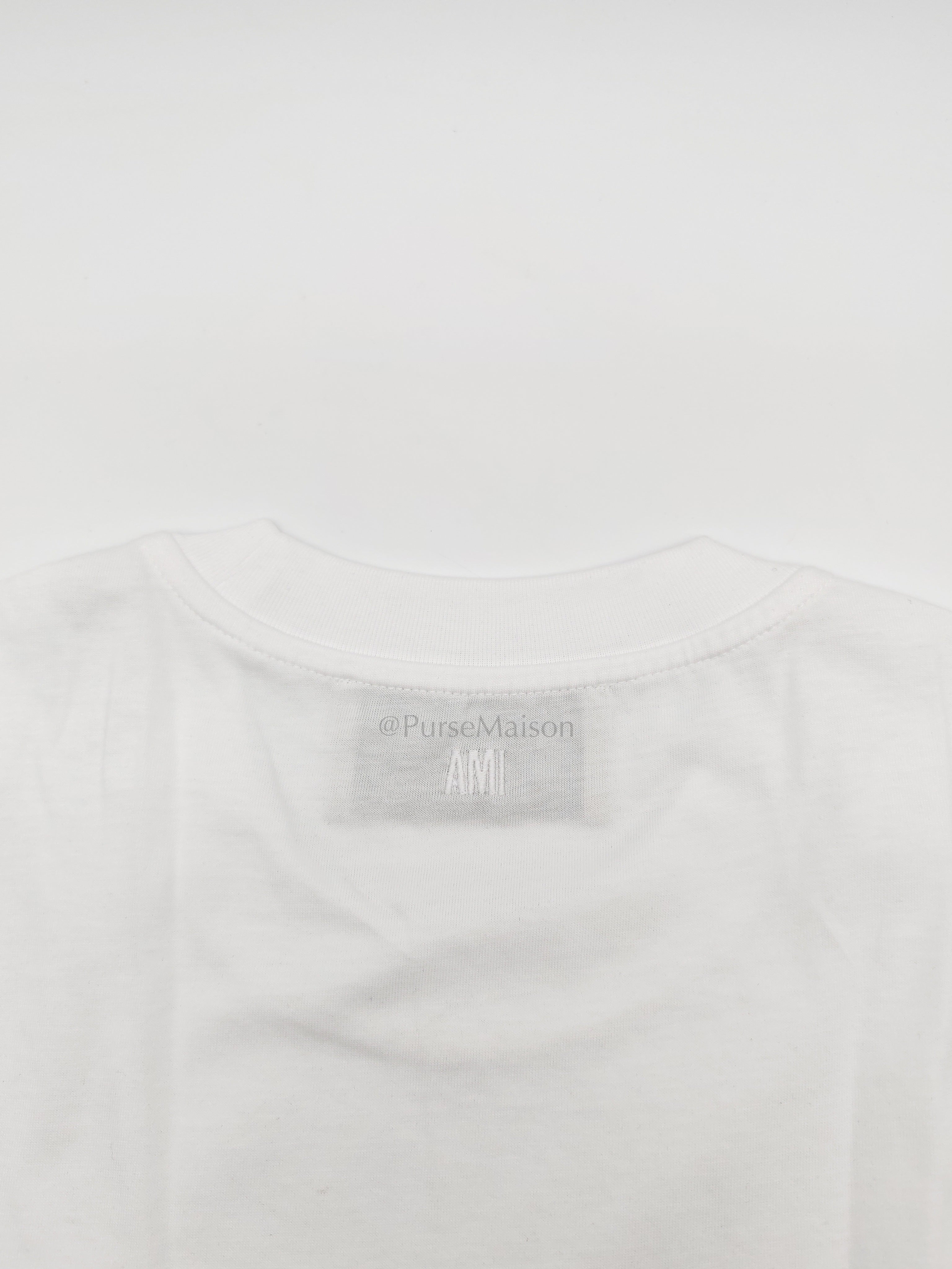 Ami De Coeur Cotton T-Shirt in White Size Medium | Purse Maison Luxury Bags Shop