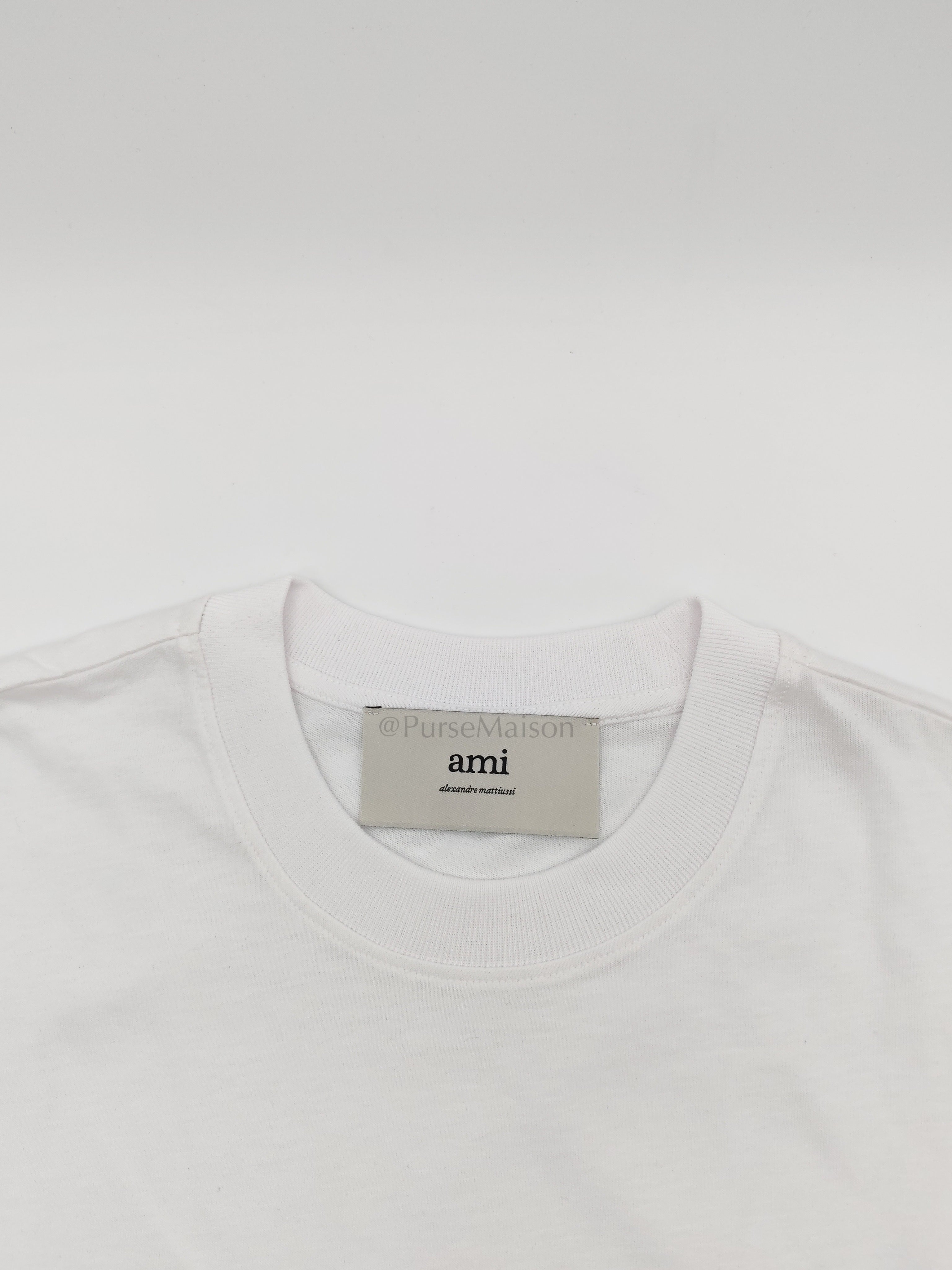 Ami De Coeur Cotton T-Shirt in White Size Small | Purse Maison Luxury Bags Shop