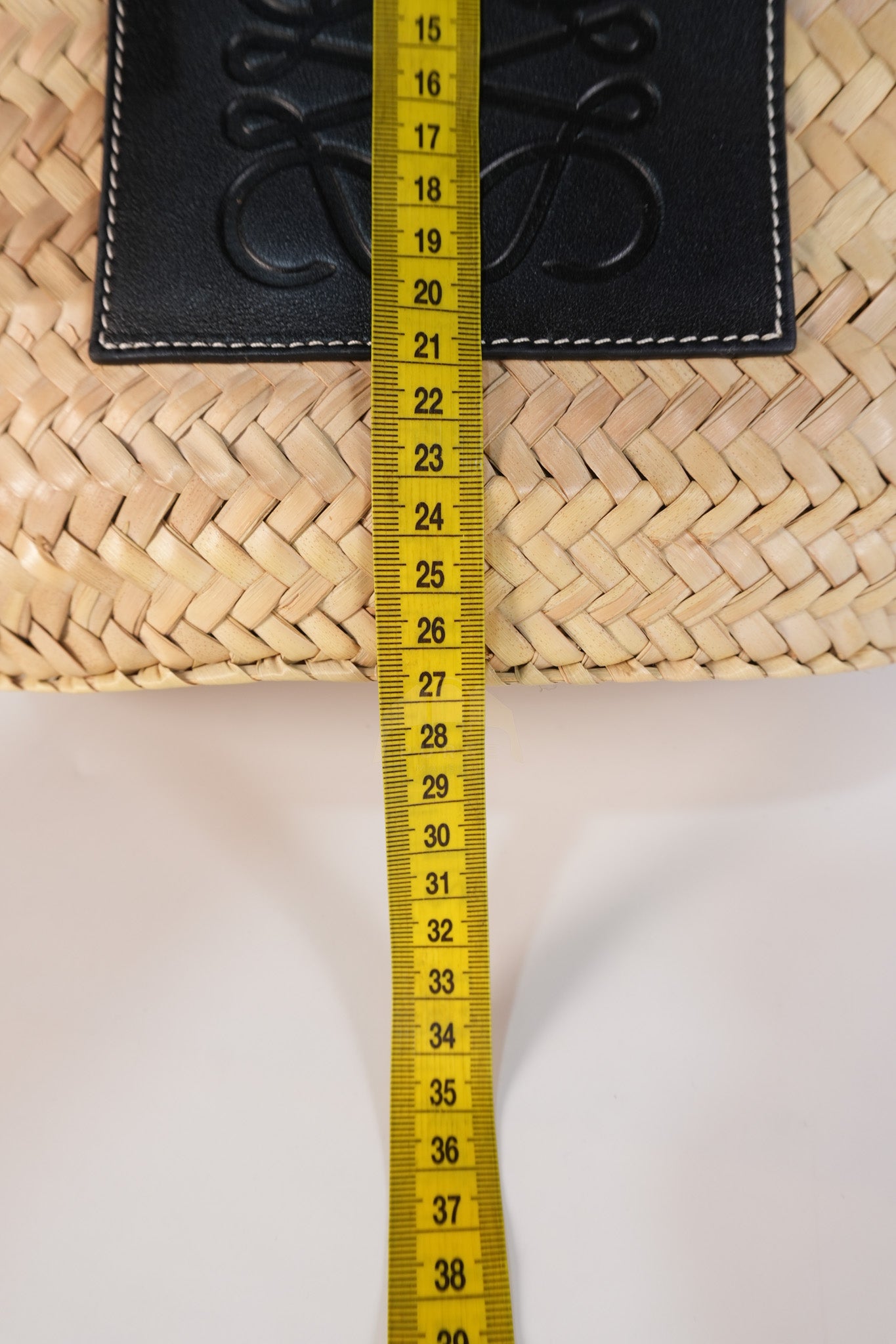 Anagram Woven Raffia Basket Bag & Black Leather | Purse Maison Luxury Bags Shop