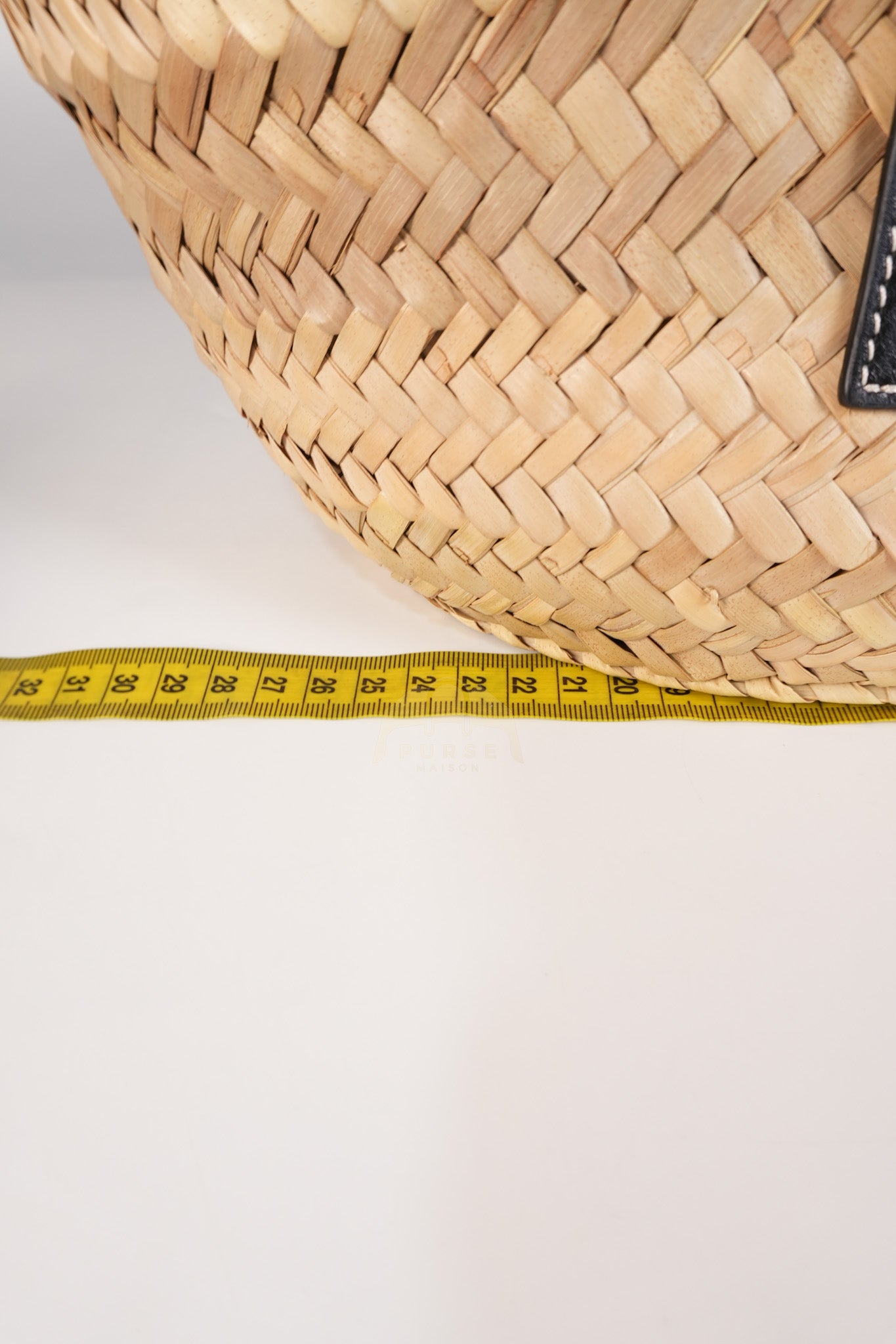 Anagram Woven Raffia Basket Bag & Black Leather | Purse Maison Luxury Bags Shop