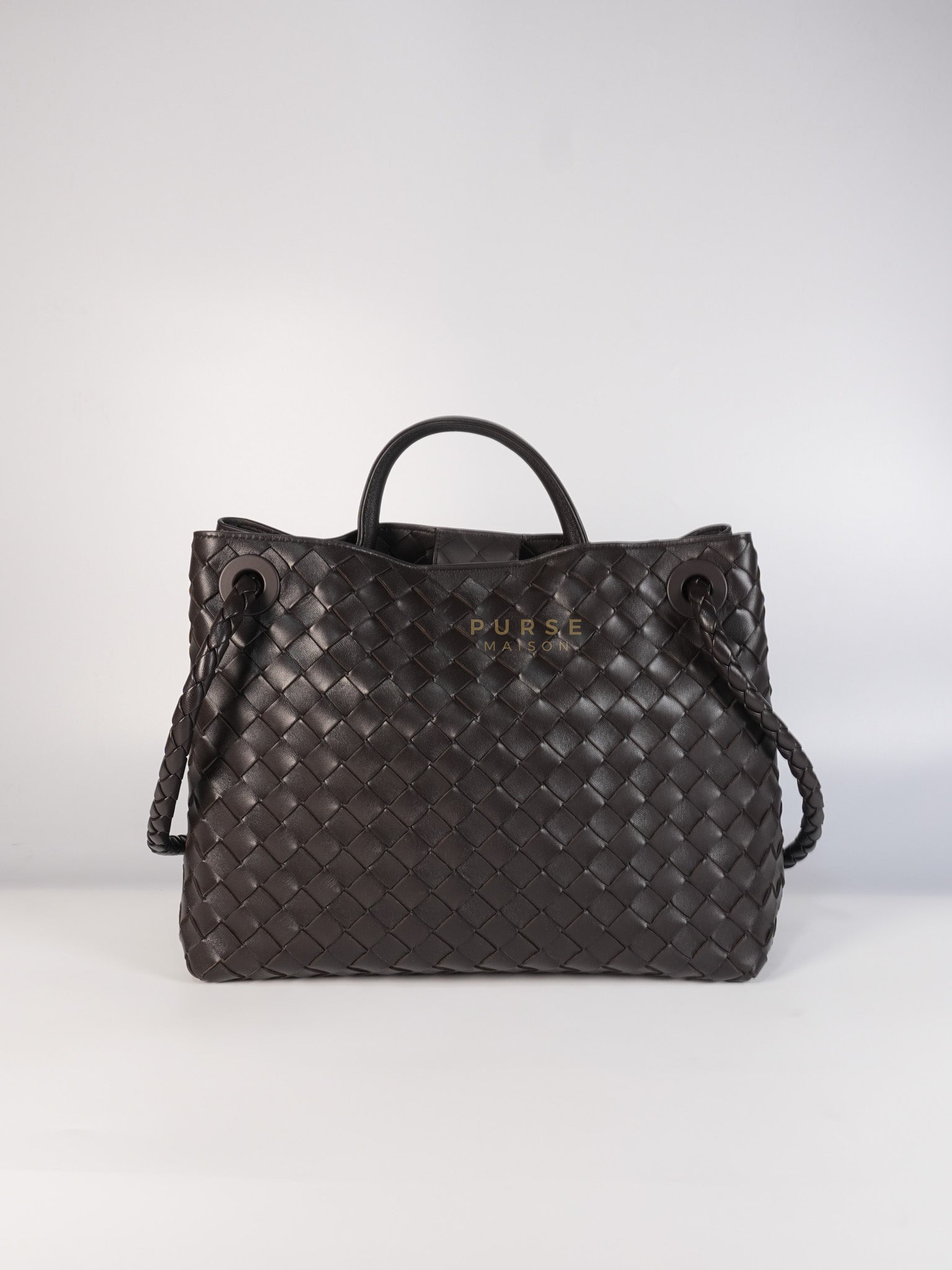 Andiamo Medium in Fondant Intrecciato Nappa Leather | Purse Maison Luxury Bags Shop