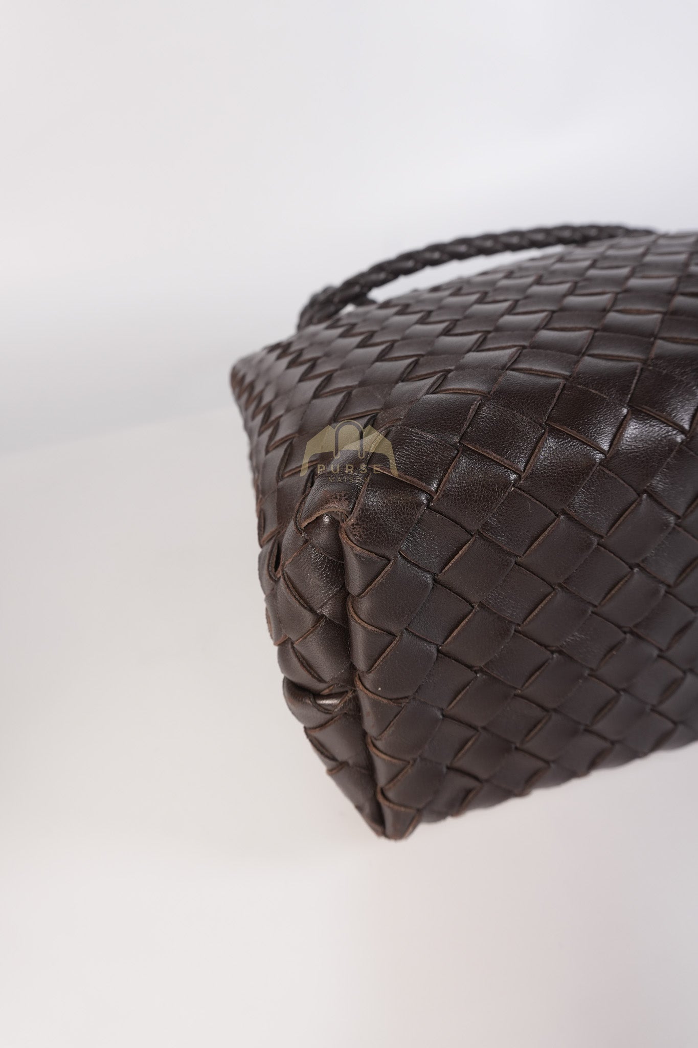 Andiamo Medium Tote Bag in Dark Brown Intrecciato Leather & Gold Hardware | Purse Maison Luxury Bags Shop