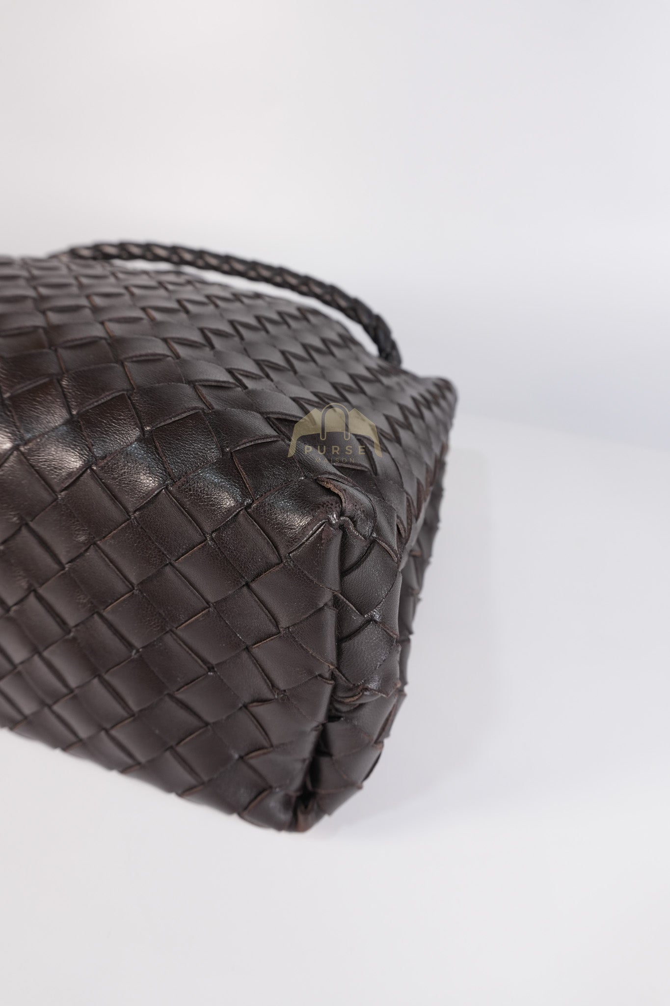 Andiamo Medium Tote Bag in Dark Brown Intrecciato Leather & Gold Hardware | Purse Maison Luxury Bags Shop