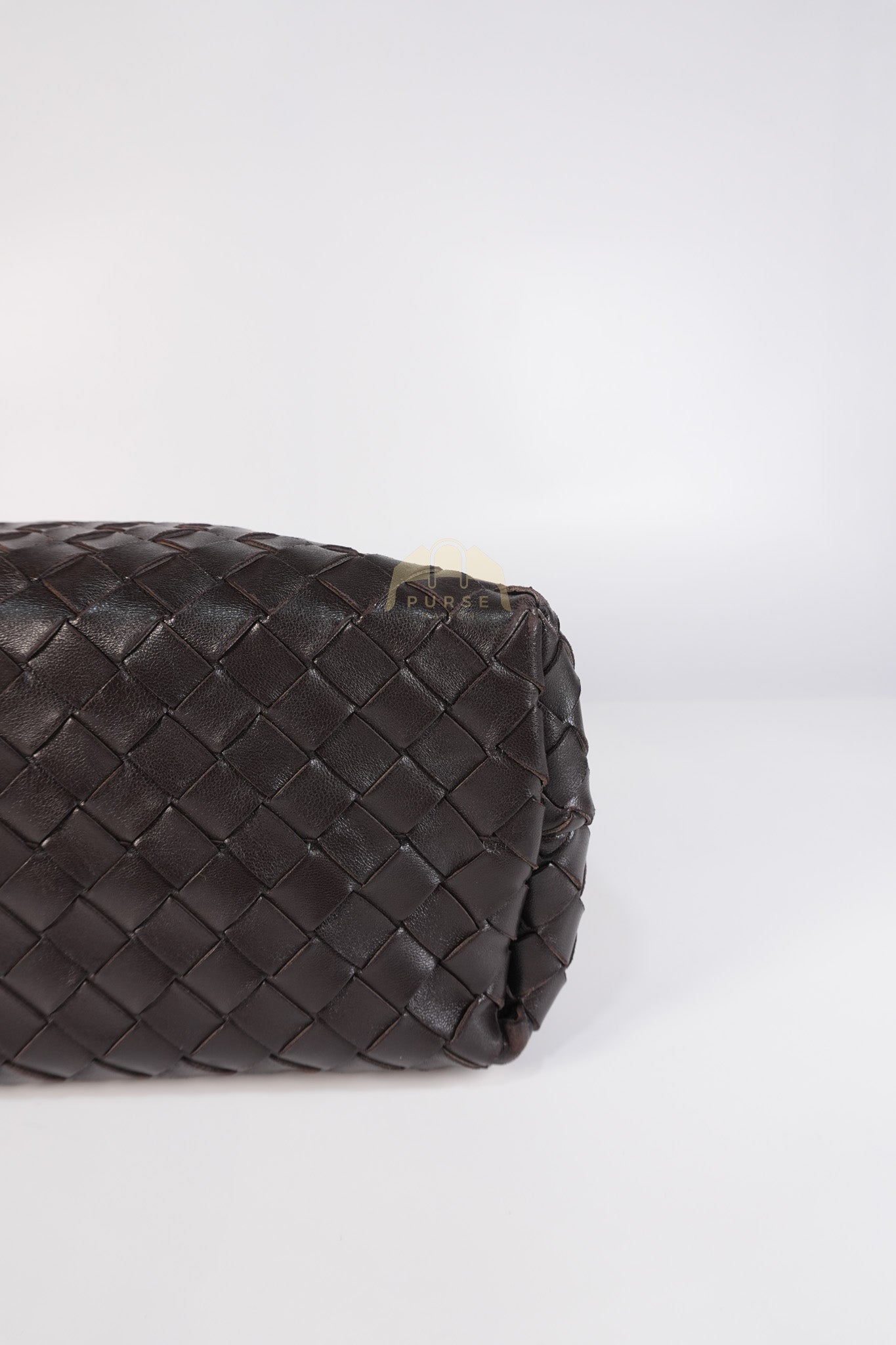 Andiamo Medium Tote Bag in Dark Brown Intrecciato Leather & Gold Hardware | Purse Maison Luxury Bags Shop