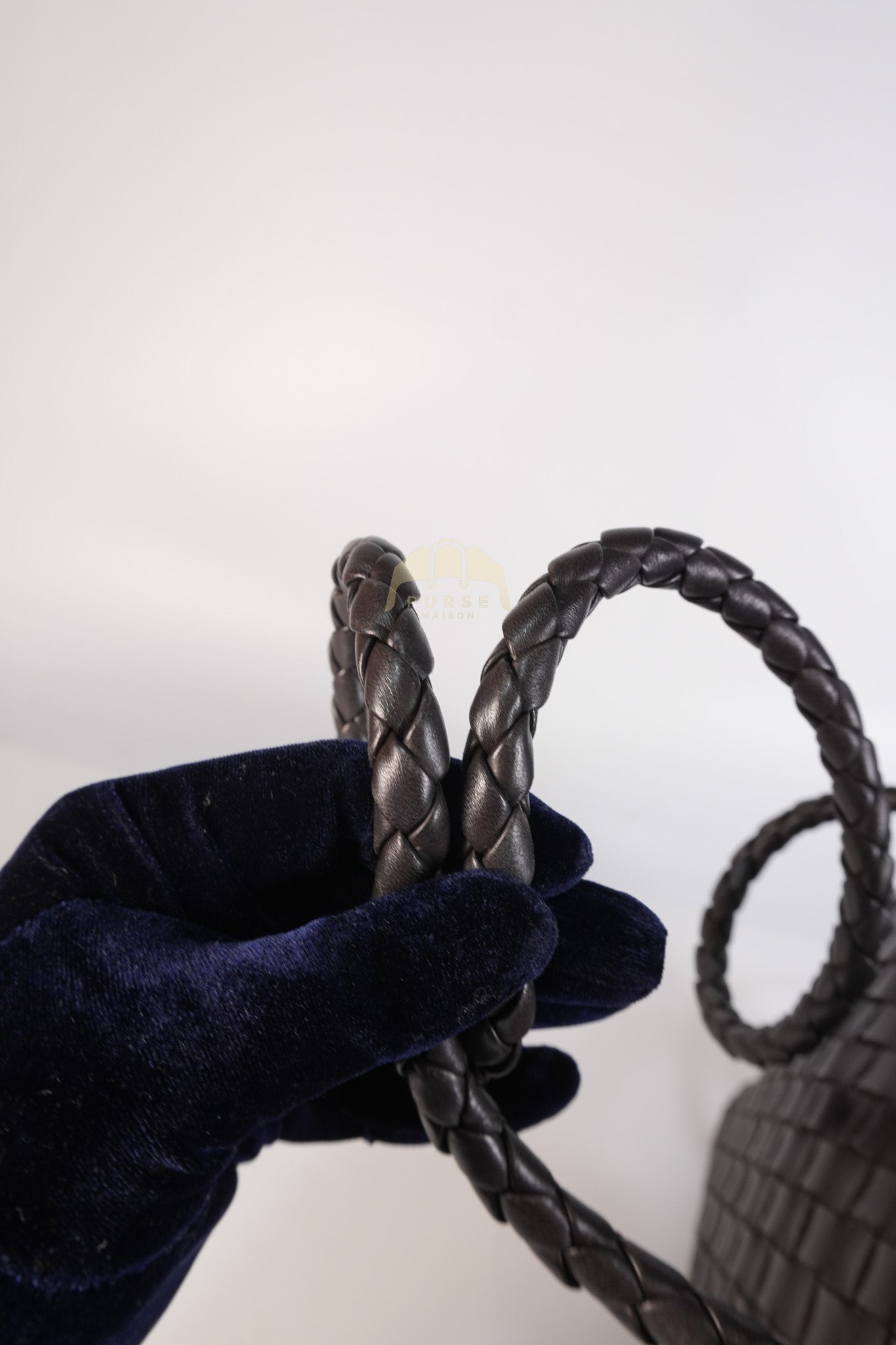 Andiamo Medium Tote Bag in Dark Brown Intrecciato Leather & Gold Hardware | Purse Maison Luxury Bags Shop