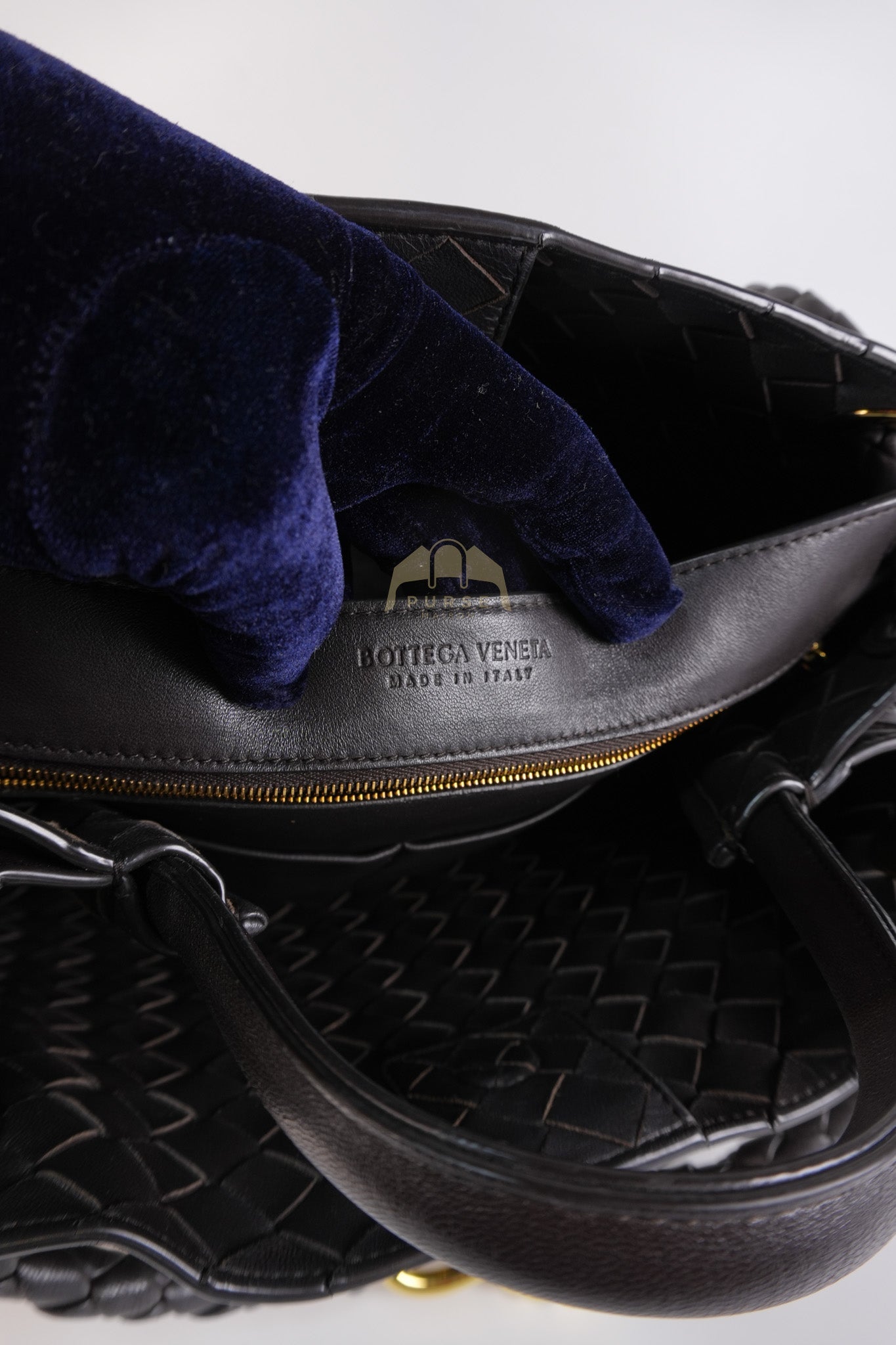 Andiamo Medium Tote Bag in Dark Brown Intrecciato Leather & Gold Hardware | Purse Maison Luxury Bags Shop