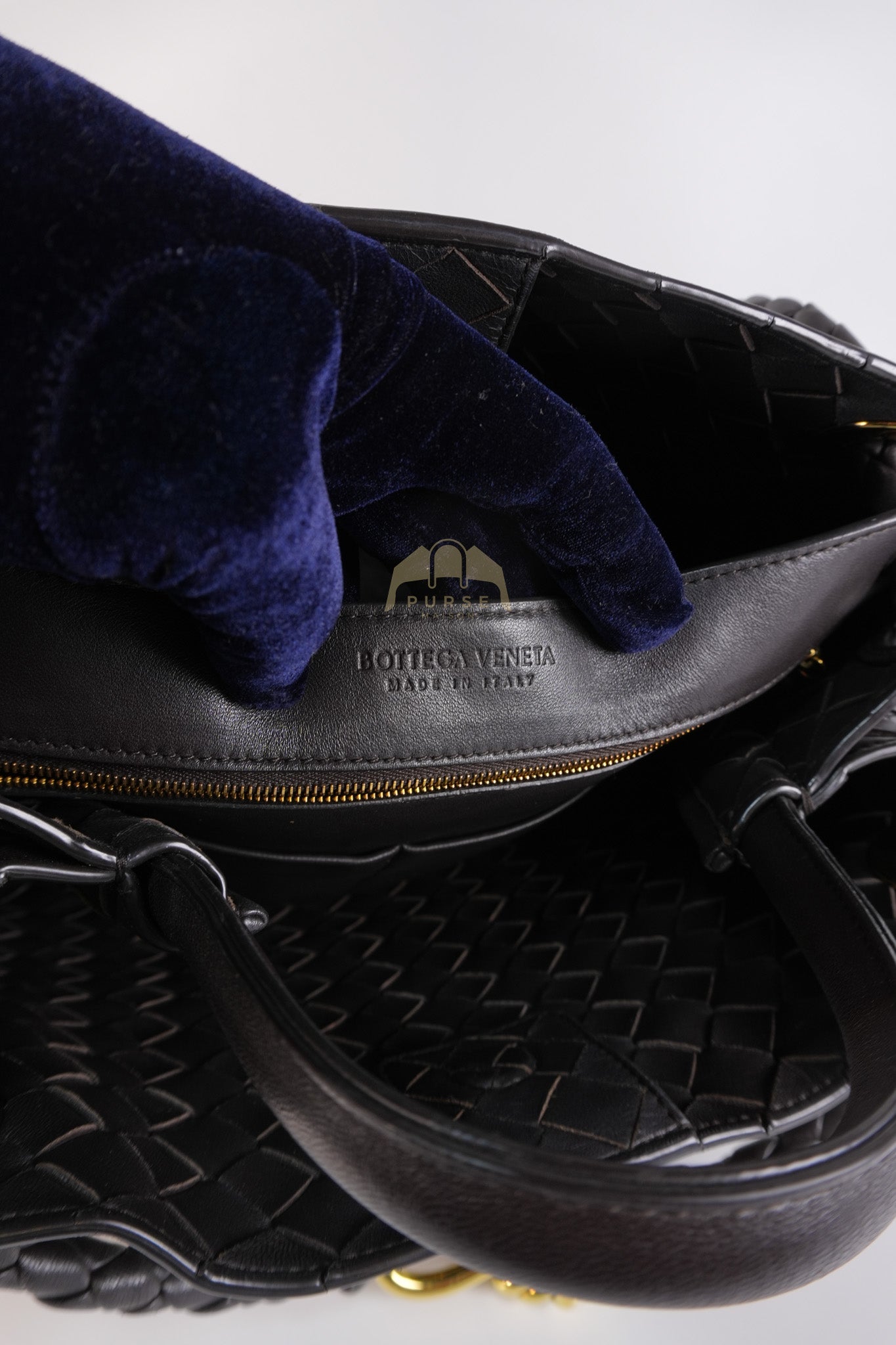 Andiamo Medium Tote Bag in Dark Brown Intrecciato Leather & Gold Hardware | Purse Maison Luxury Bags Shop