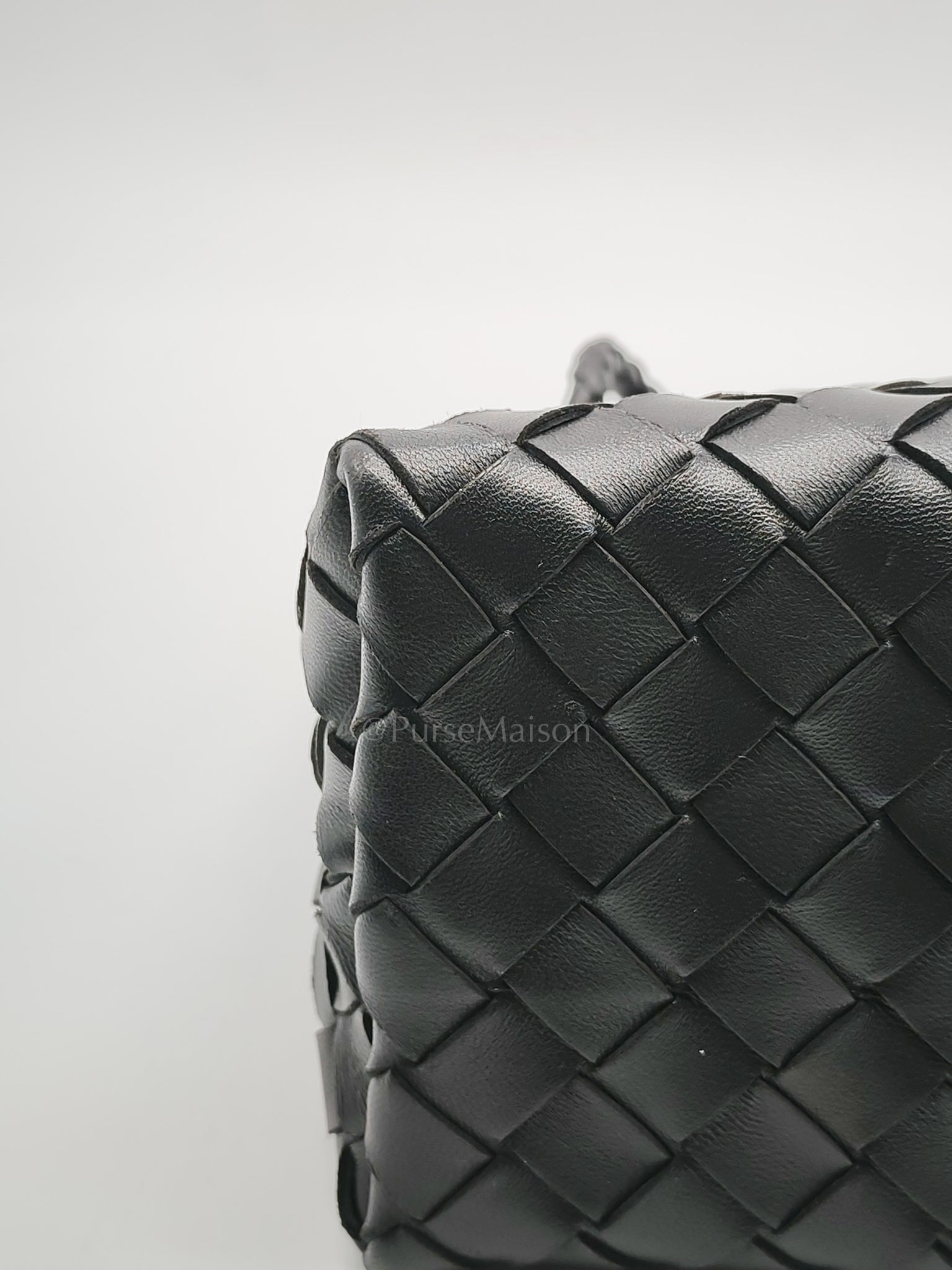 Andiamo Small in Black Intrecciato Leather Shoulder Bag | Purse Maison Luxury Bags Shop