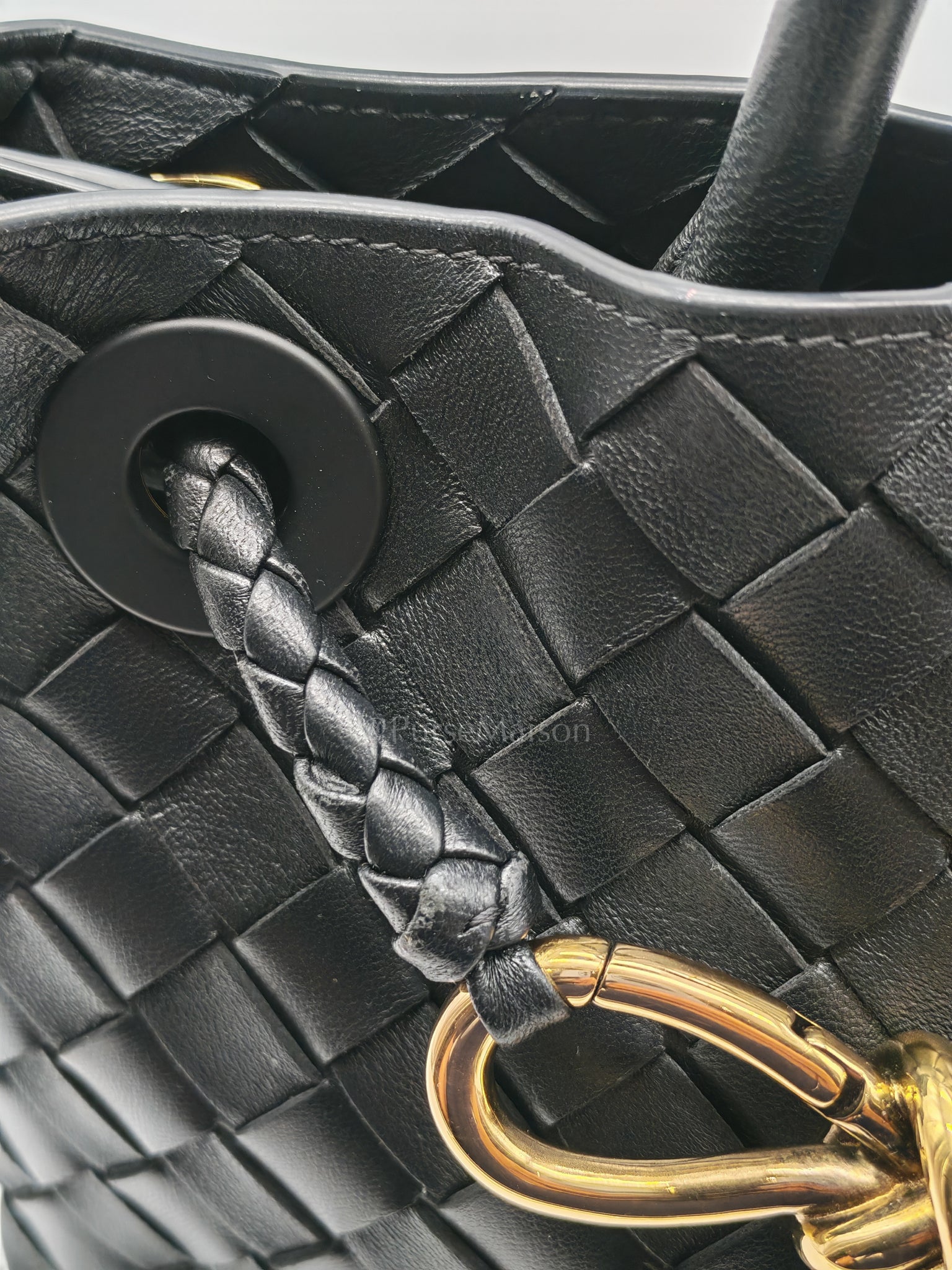 Andiamo Small in Black Intrecciato Leather Shoulder Bag | Purse Maison Luxury Bags Shop