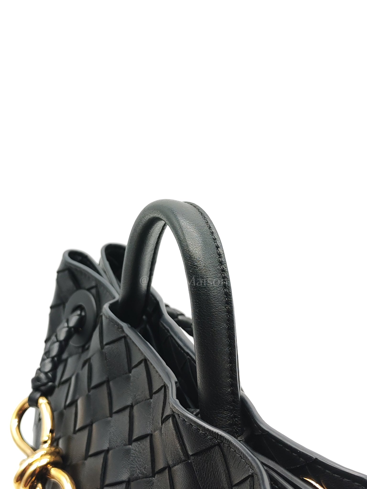 Andiamo Small in Black Intrecciato Leather Shoulder Bag | Purse Maison Luxury Bags Shop