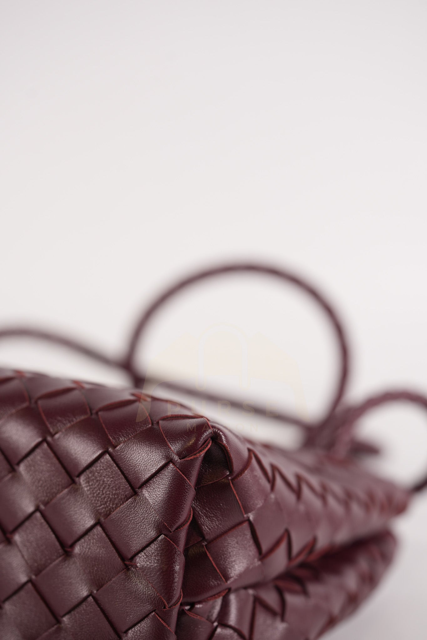 Andiamo Small in Burgundy Nappa Intrecciato Leather Shoulder Bag | Purse Maison Luxury Bags Shop