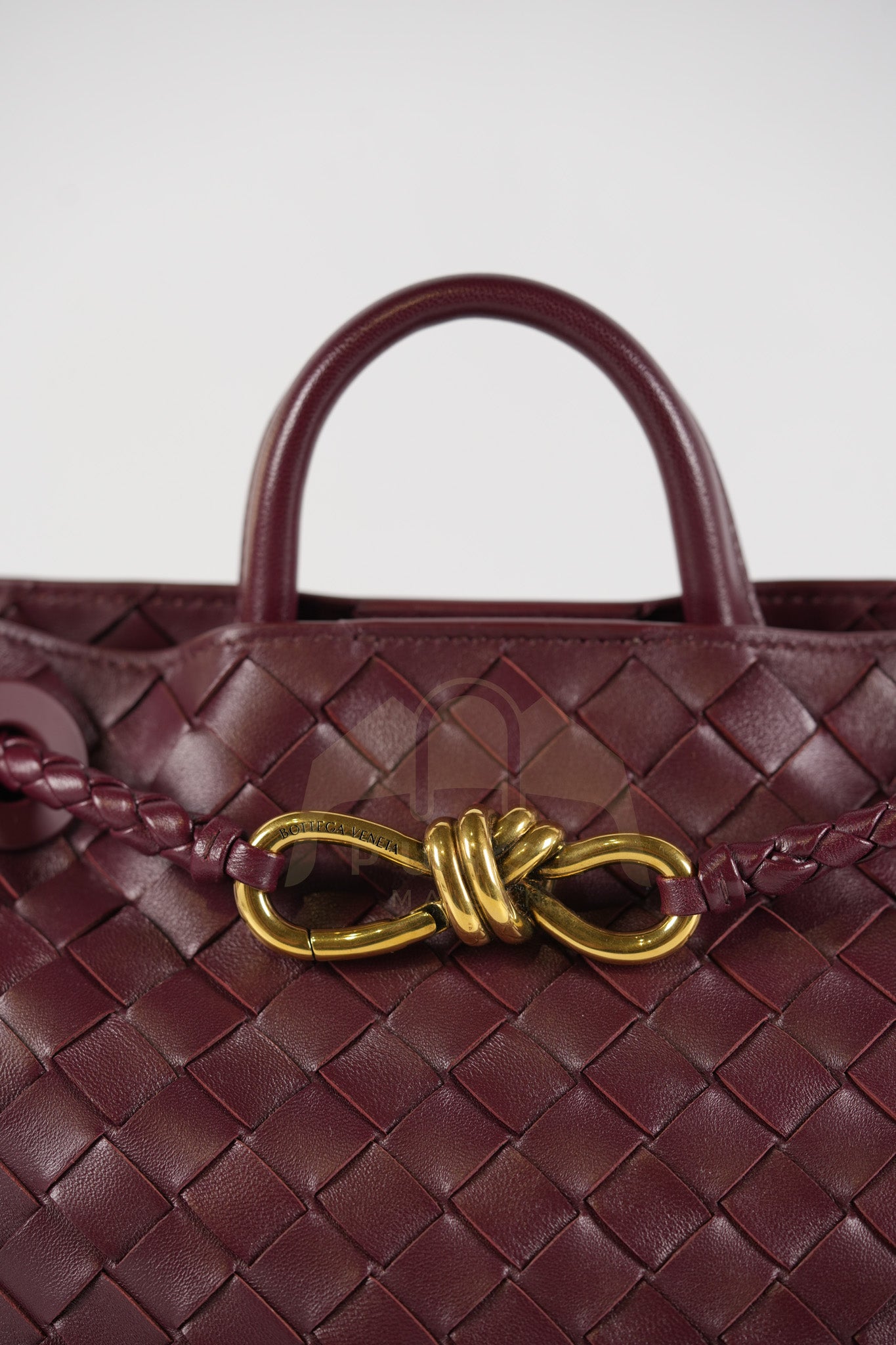 Andiamo Small in Burgundy Nappa Intrecciato Leather Shoulder Bag | Purse Maison Luxury Bags Shop