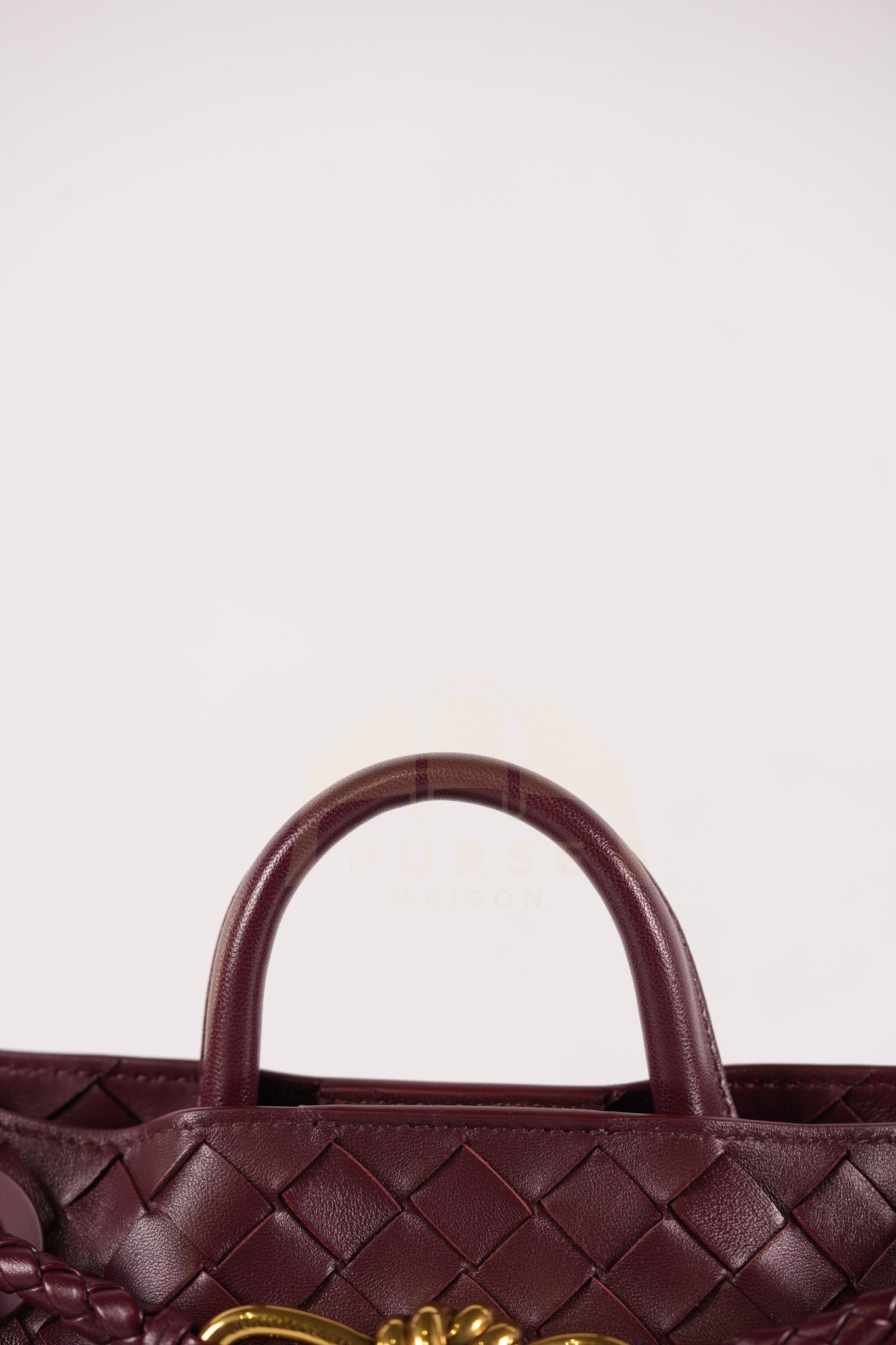 Andiamo Small in Burgundy Nappa Intrecciato Leather Shoulder Bag | Purse Maison Luxury Bags Shop