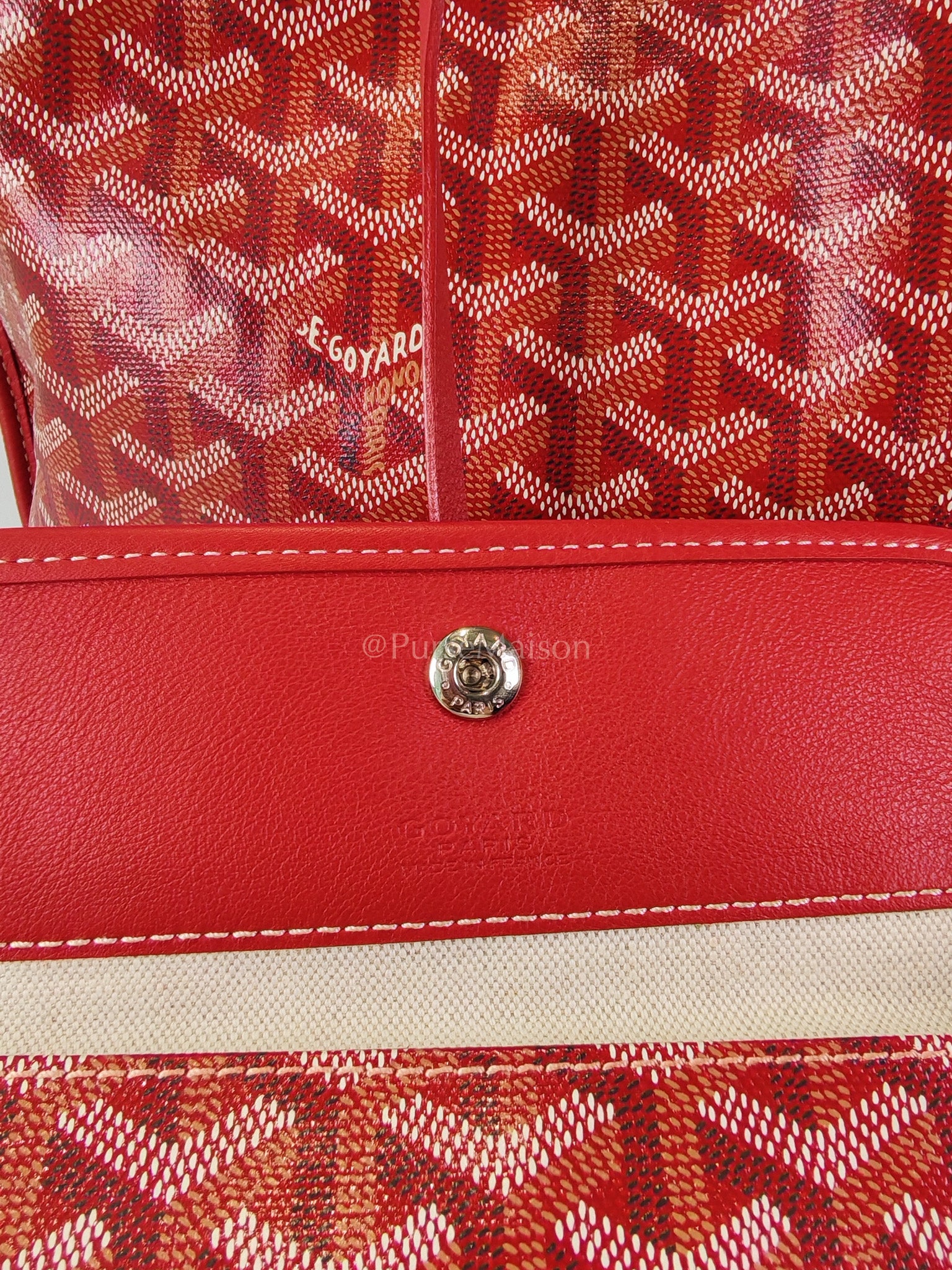 Anjou PM Bag in Red Goyardine Canvas | Purse Maison Luxury Bags Shop