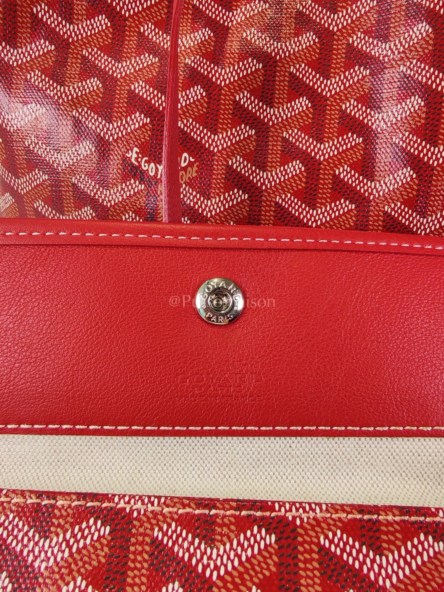 Anjou PM Bag in Red Goyardine Canvas | Purse Maison Luxury Bags Shop