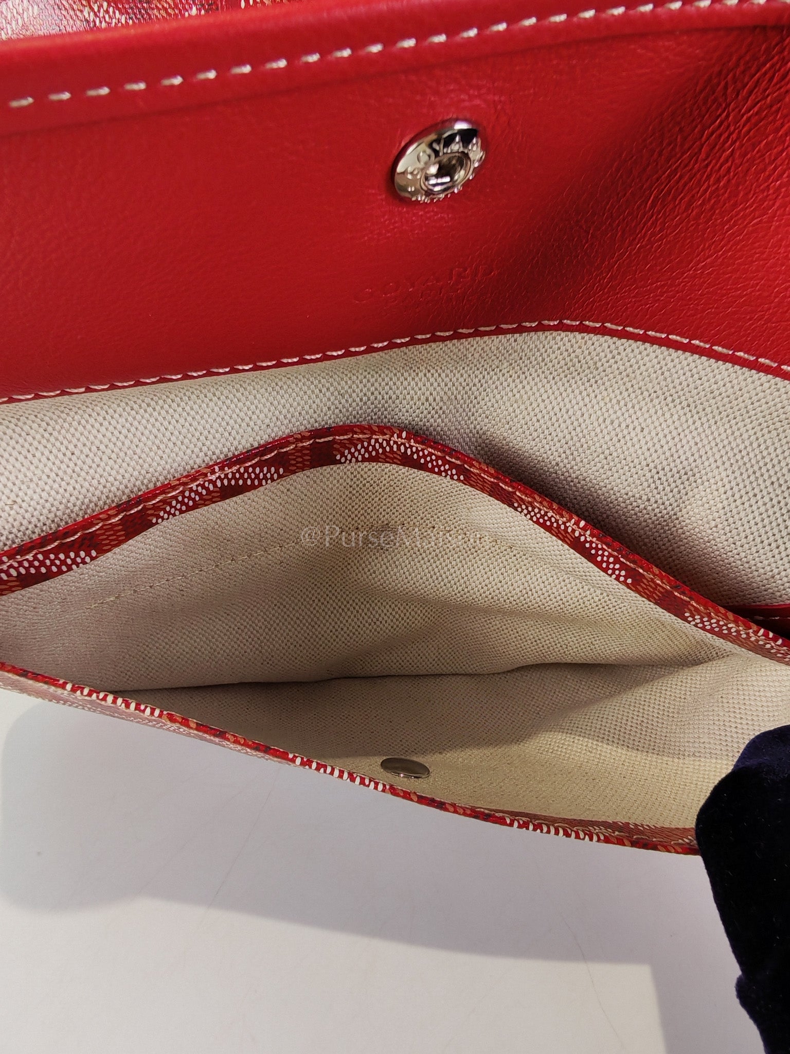 Anjou PM Bag in Red Goyardine Canvas | Purse Maison Luxury Bags Shop