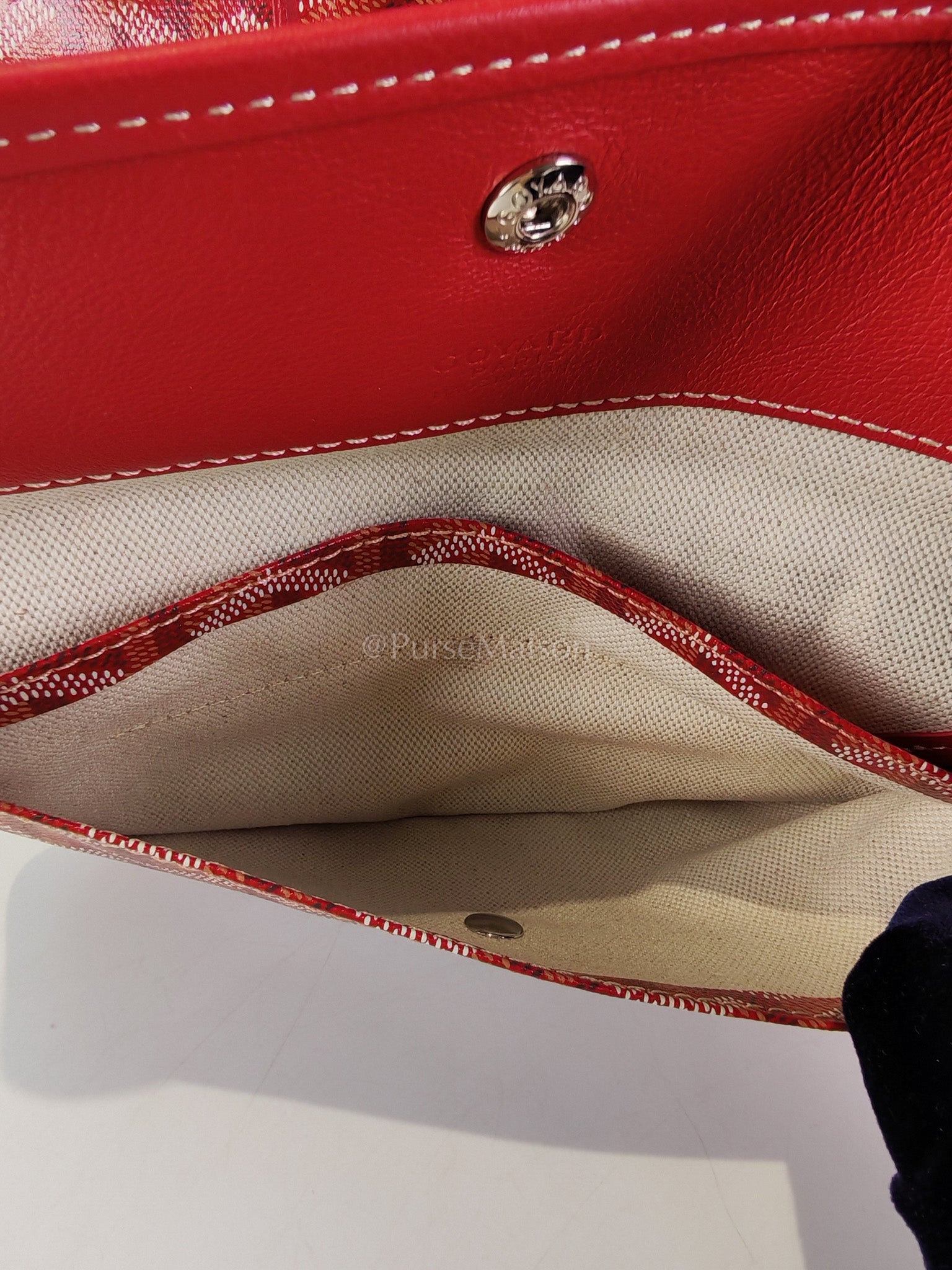 Anjou PM Bag in Red Goyardine Canvas | Purse Maison Luxury Bags Shop