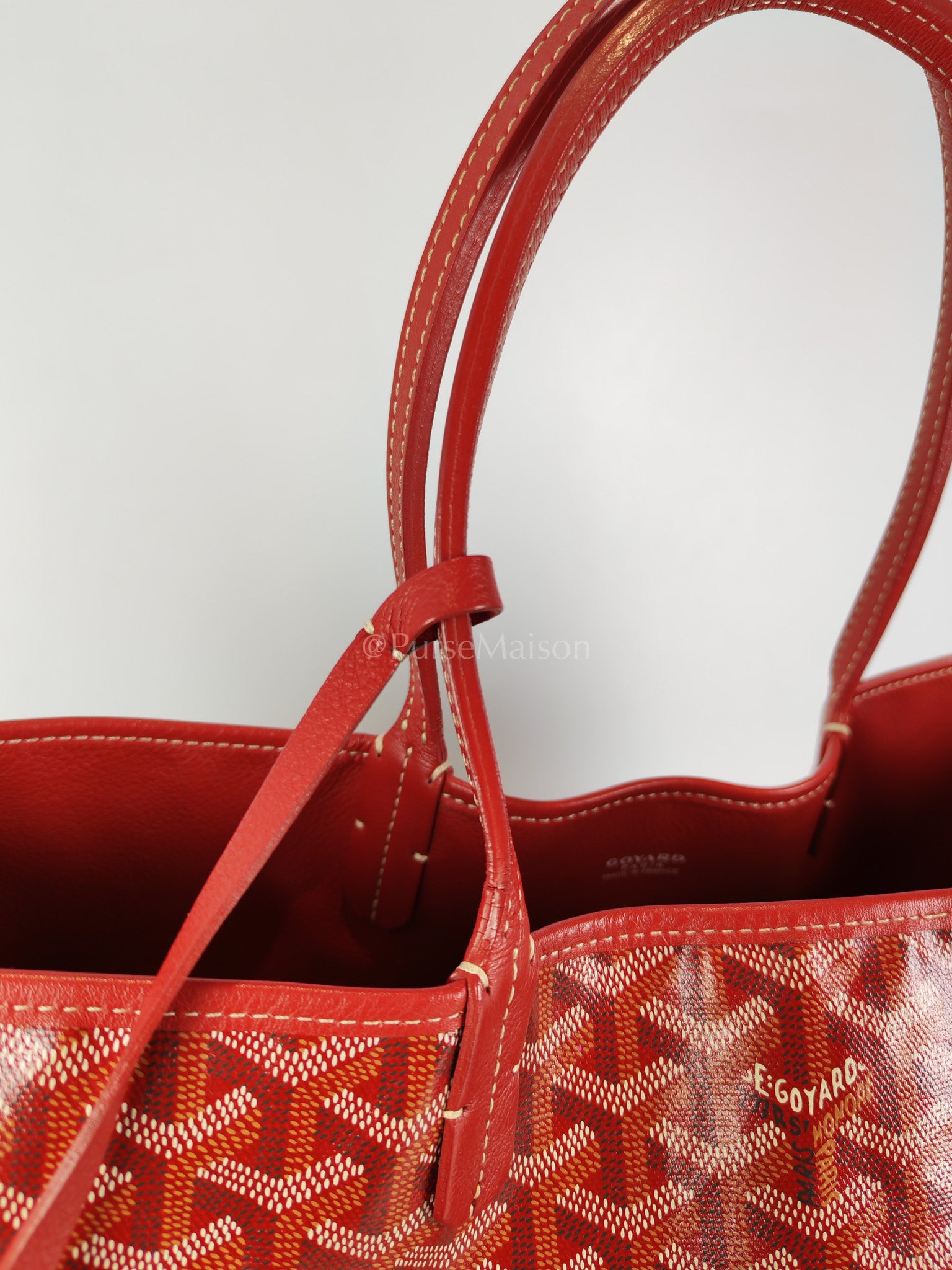 Anjou PM Bag in Red Goyardine Canvas | Purse Maison Luxury Bags Shop