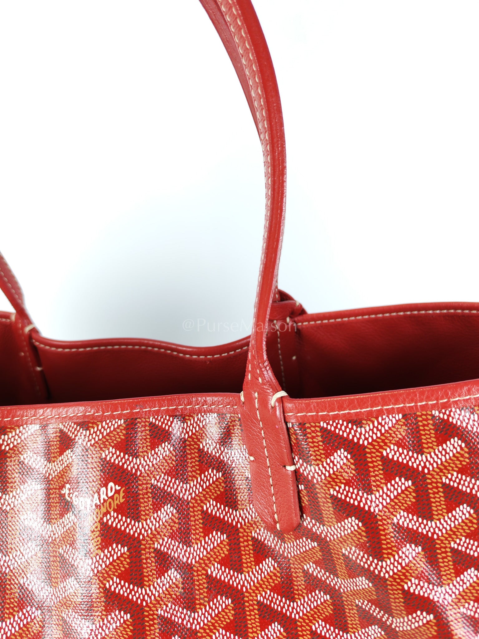 Anjou PM Bag in Red Goyardine Canvas | Purse Maison Luxury Bags Shop