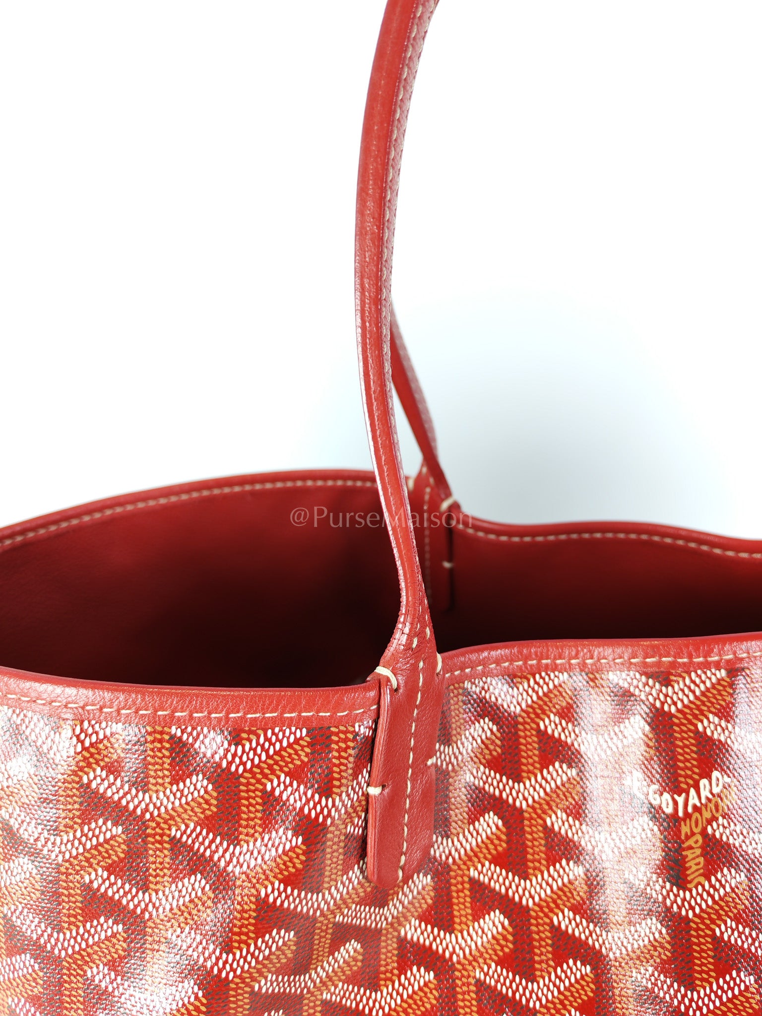 Anjou PM Bag in Red Goyardine Canvas | Purse Maison Luxury Bags Shop