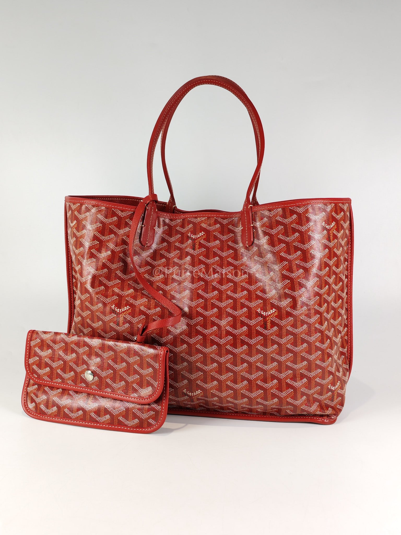 Anjou PM Bag in Red Goyardine Canvas | Purse Maison Luxury Bags Shop