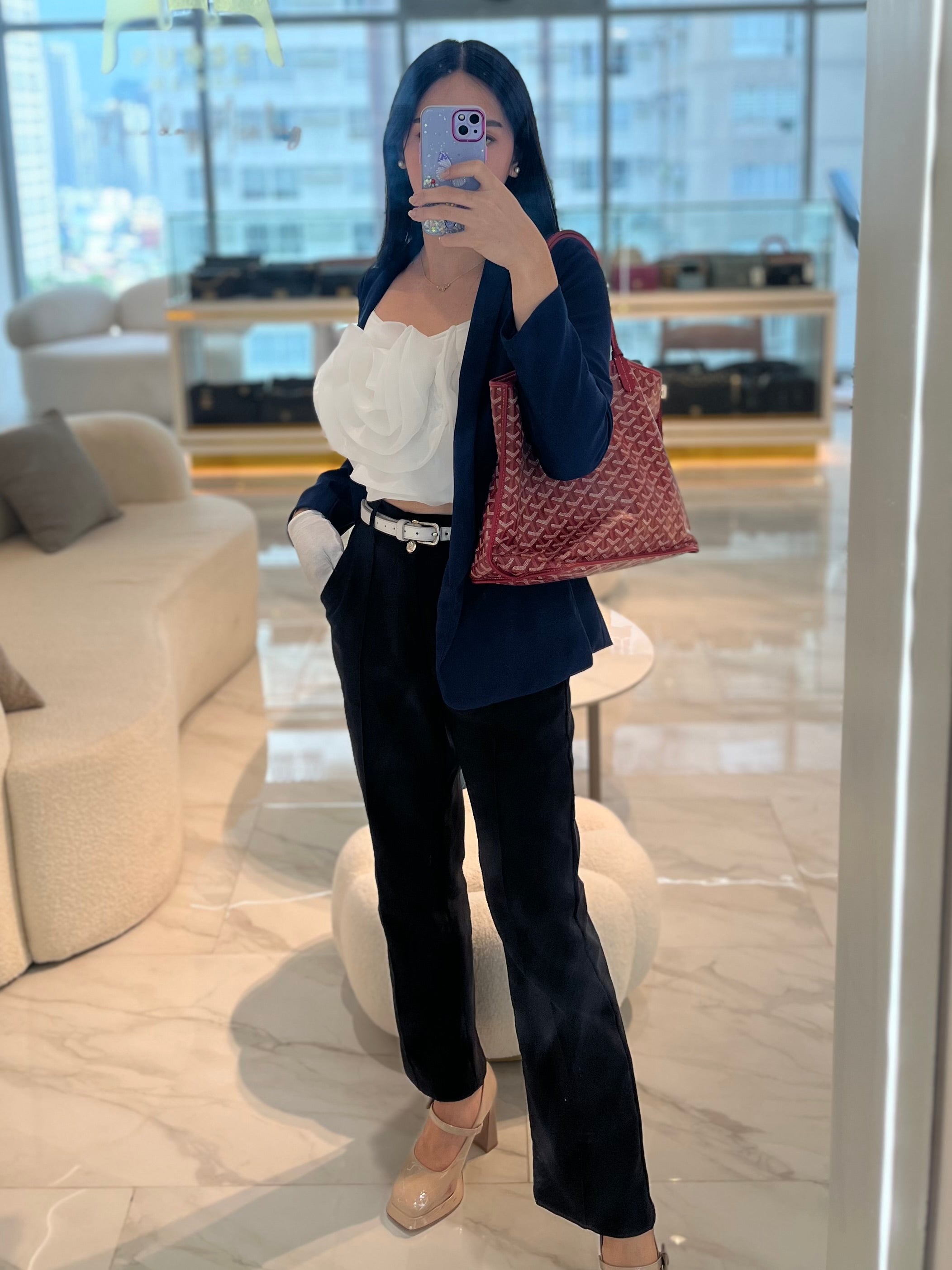 Anjou PM Bag in Red Goyardine Canvas | Purse Maison Luxury Bags Shop