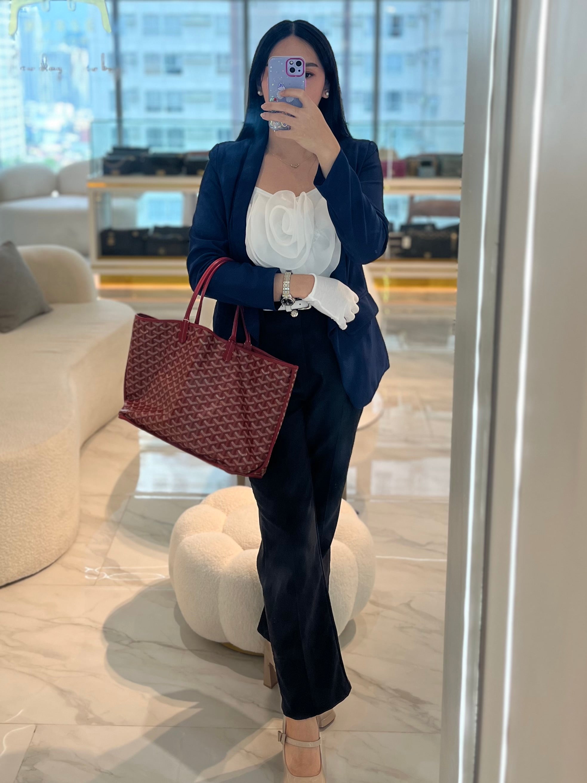 Anjou PM Bag in Red Goyardine Canvas | Purse Maison Luxury Bags Shop