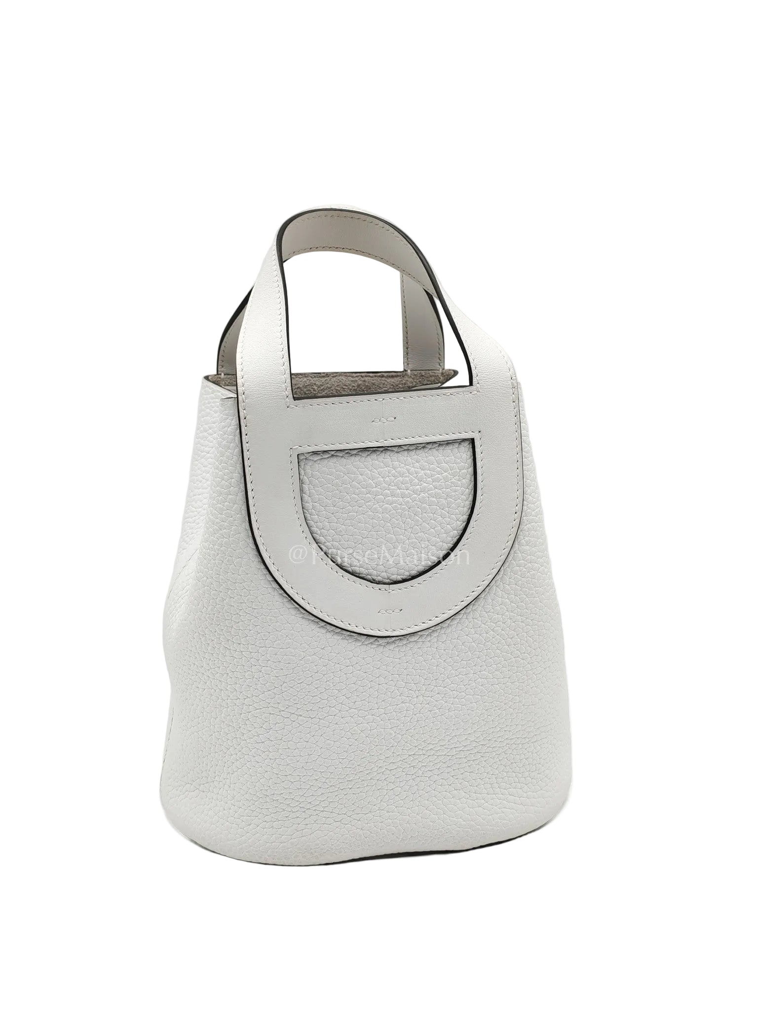 Hermes In The Loop Lock 18 in White Clemence Leather Gold Hardware Stamp B (2023)
