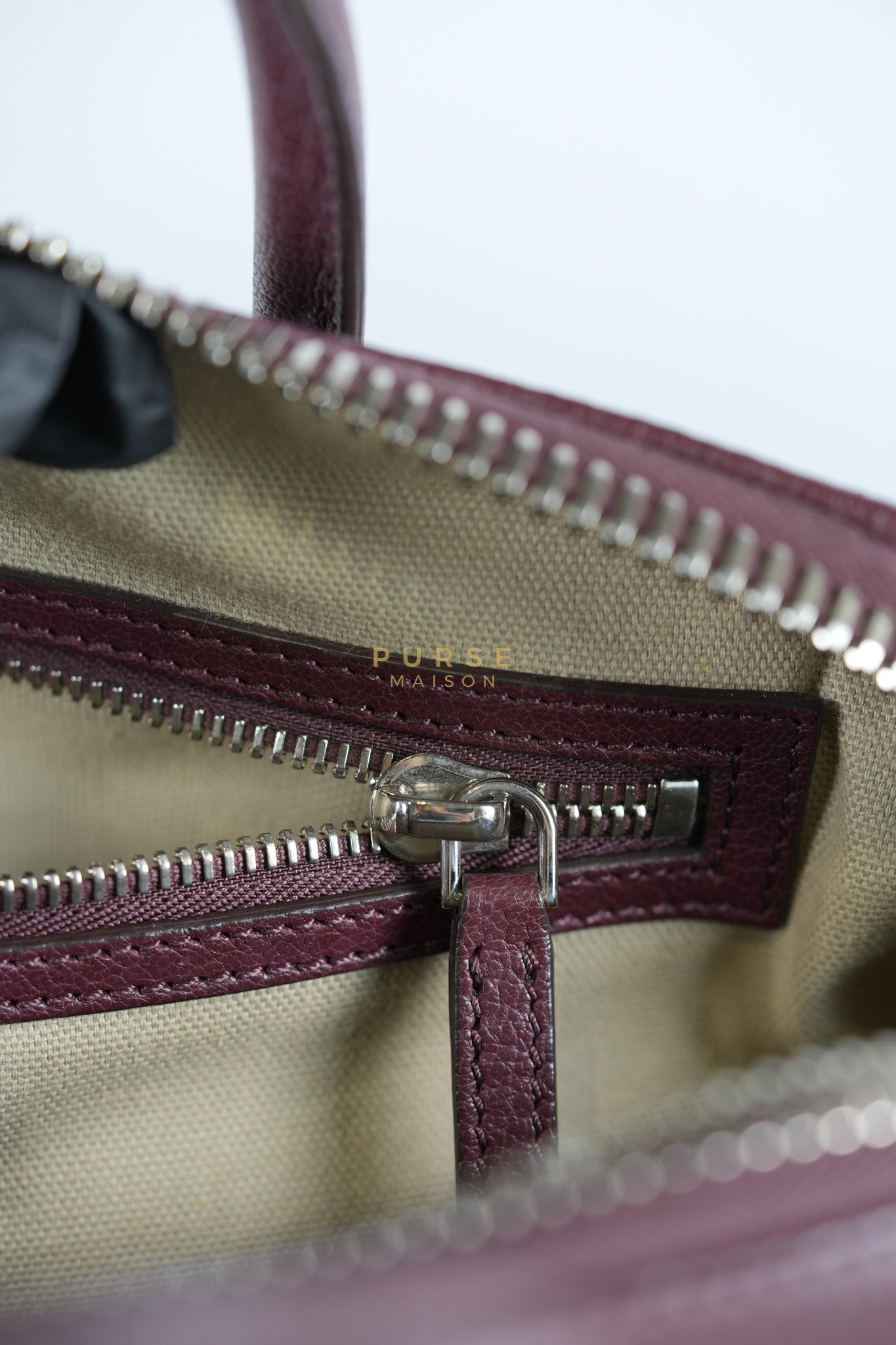 Antigona Medium Bag in Burgundy Goatskin Leather | Purse Maison Luxury Bags Shop